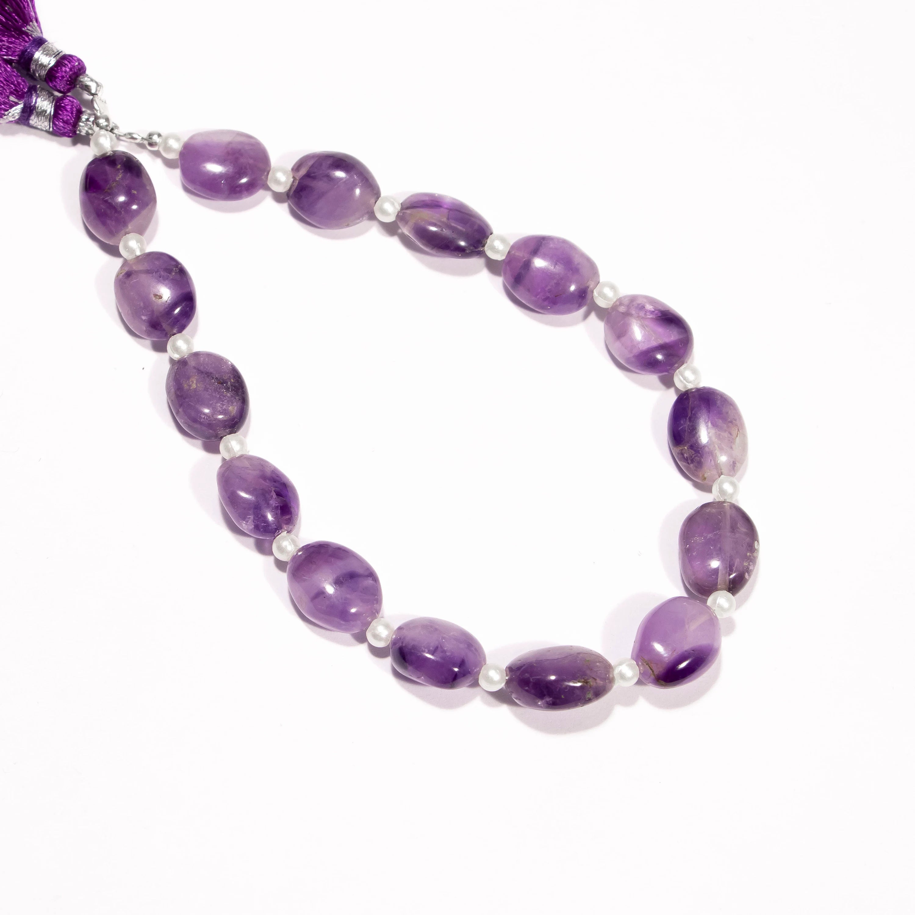 Amethyst Smooth Oval Beads Briolettes, Amethyst Smooth Beads, Amethyst Oval Shape Beads, Amethyst Jewelry Making Gemstone Beads
