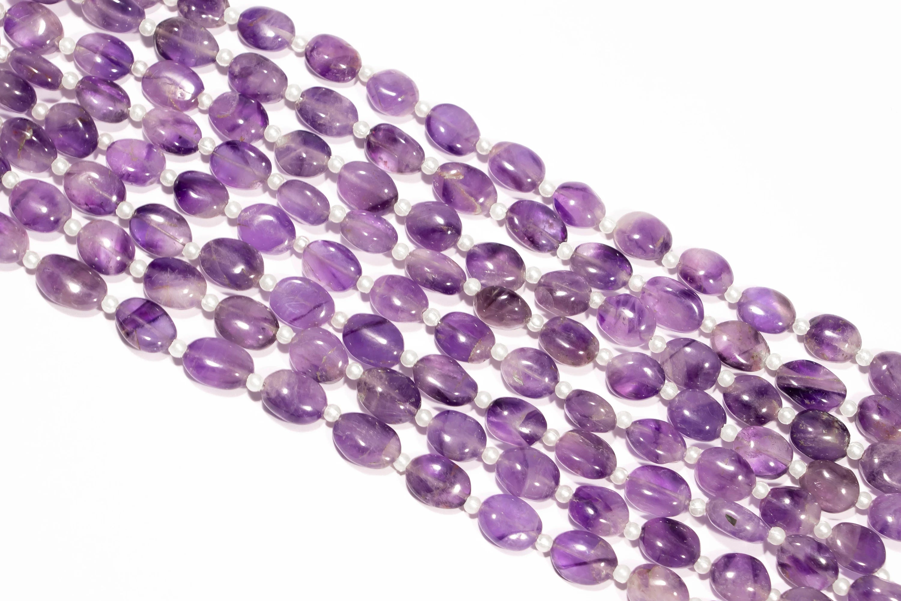 Amethyst Smooth Oval Beads Briolettes, Amethyst Smooth Beads, Amethyst Oval Shape Beads, Amethyst Jewelry Making Gemstone Beads