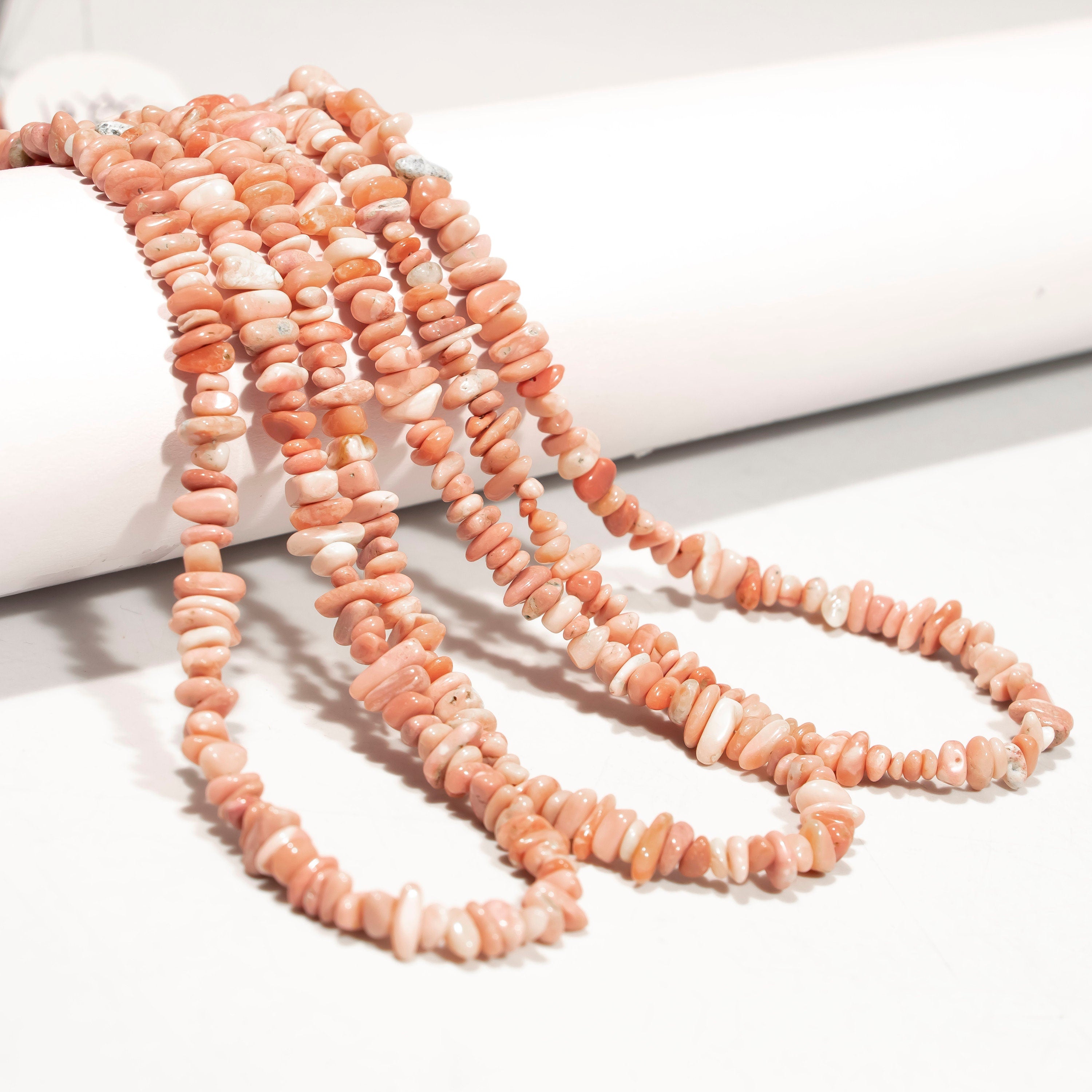Peach Opal Smooth Uncut Chips Beads, Peach Opal Smooth Beads, Peach Opal Uncut Beads, Peach Opal Jewelry Making Beads, SKU2201