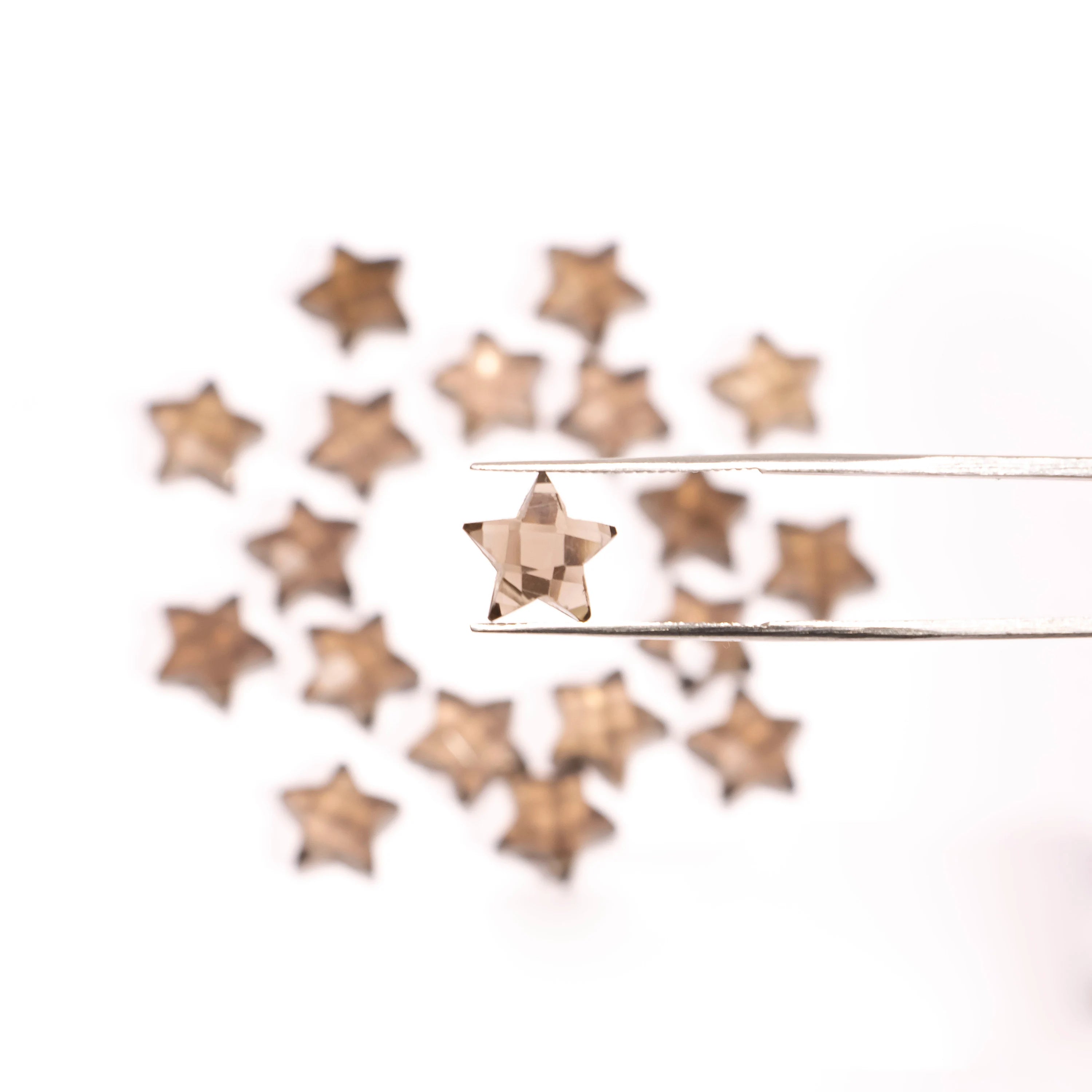 AA Quality Smoky Quartz Faceted Star Gemstone, Jewelry Making Gemstone, SKU2396