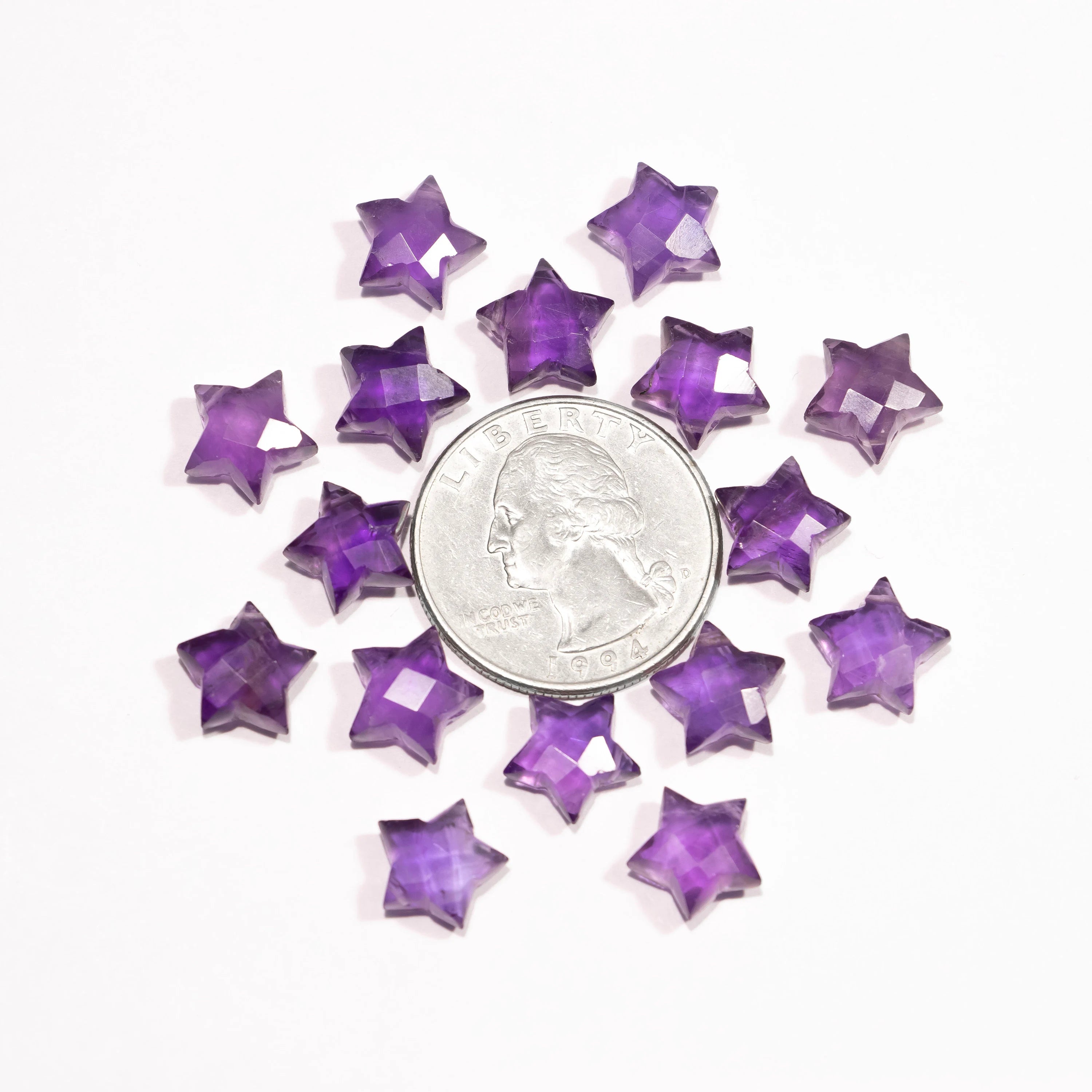 AA Quality Amethyst Faceted Star Gemstone, Amethyst Star stone, SKU2393