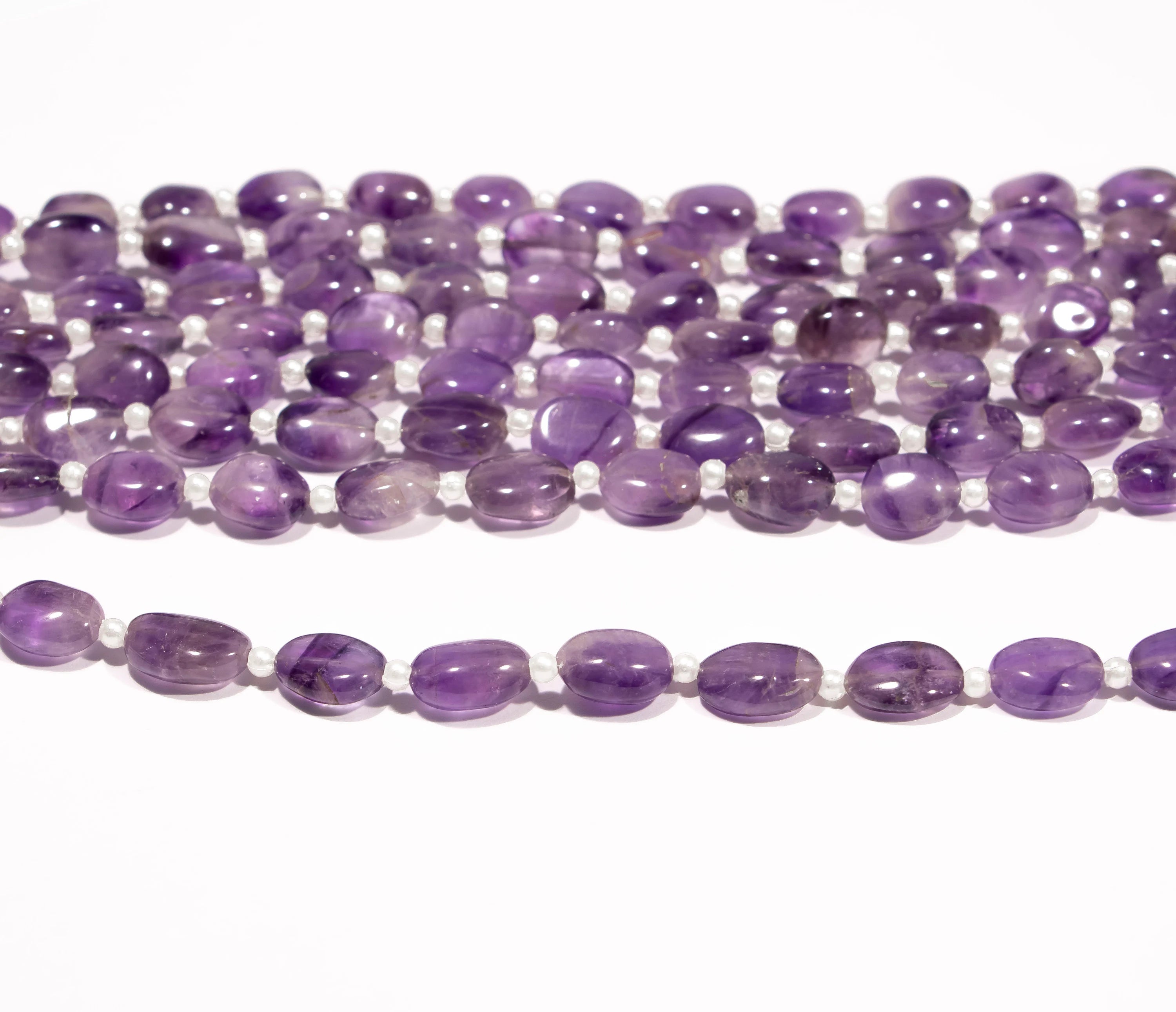 Amethyst Smooth Oval Beads Briolettes, Amethyst Smooth Beads, Amethyst Oval Shape Beads, Amethyst Jewelry Making Gemstone Beads