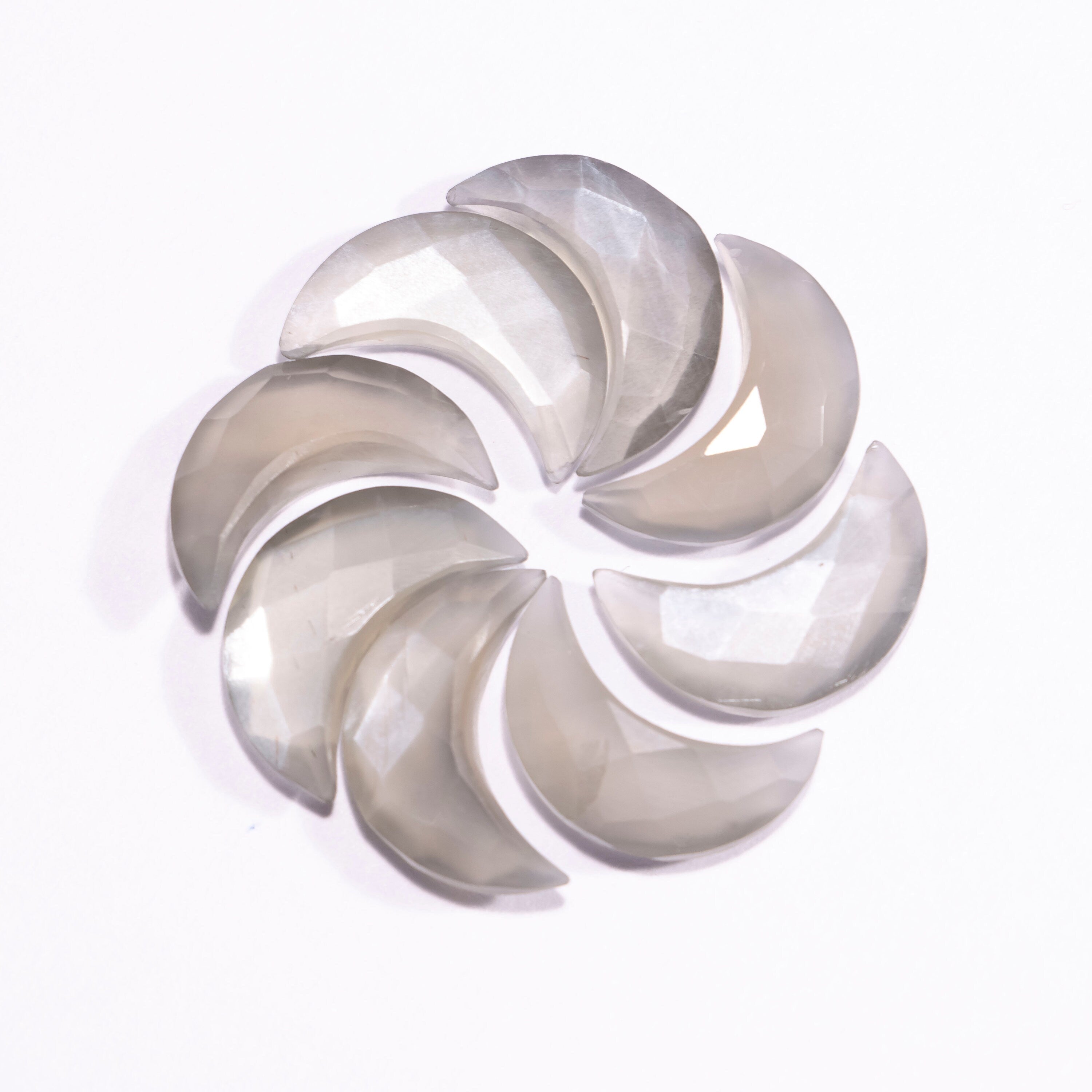 AA Quality Grey moonstone Faceted Crescent Moon Undrilled Gemstone, Grey Moonstone Loose Stone, Moonstone Jewelry Making Gemstone