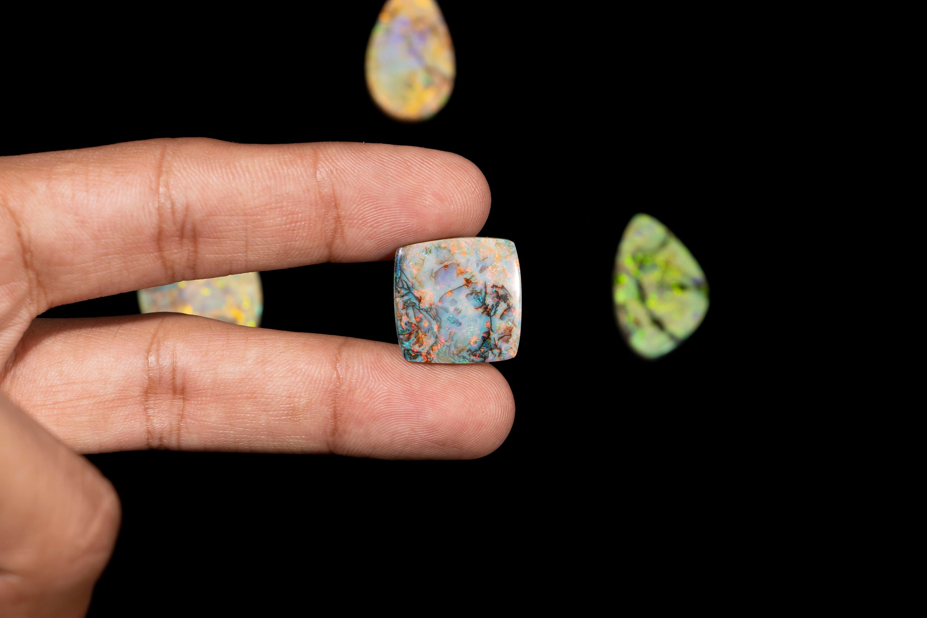 Natural Sterling Opal Smooth Cabochon, Unique Opal Loose Gemstone, SKU2356