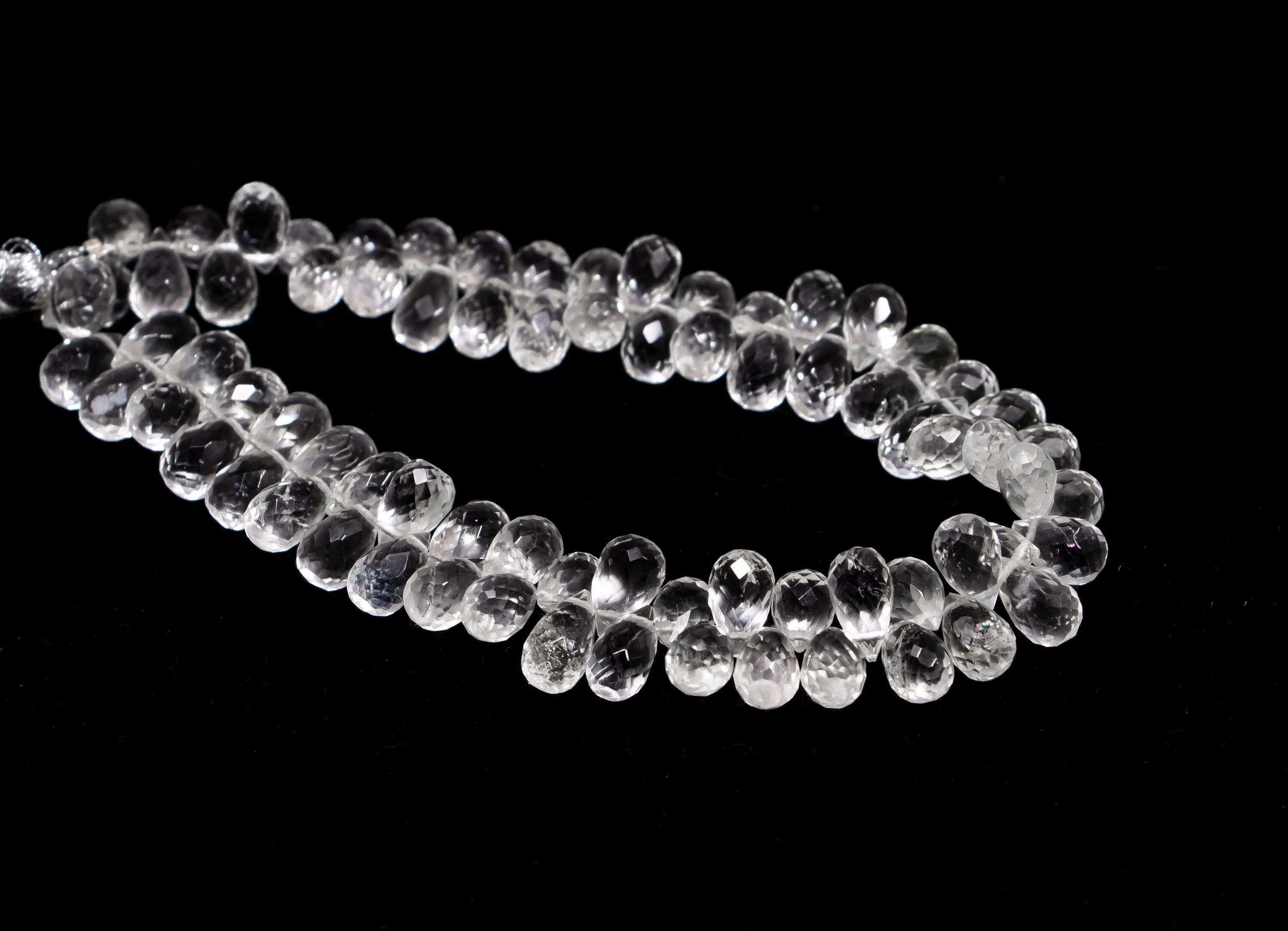 AA Quality Hyalite Opal Faceted Teardrop Beads, Hyalite Opal Side Drilled Drop Beads, Opal Faceted Beads, Jewelry Making Beads
