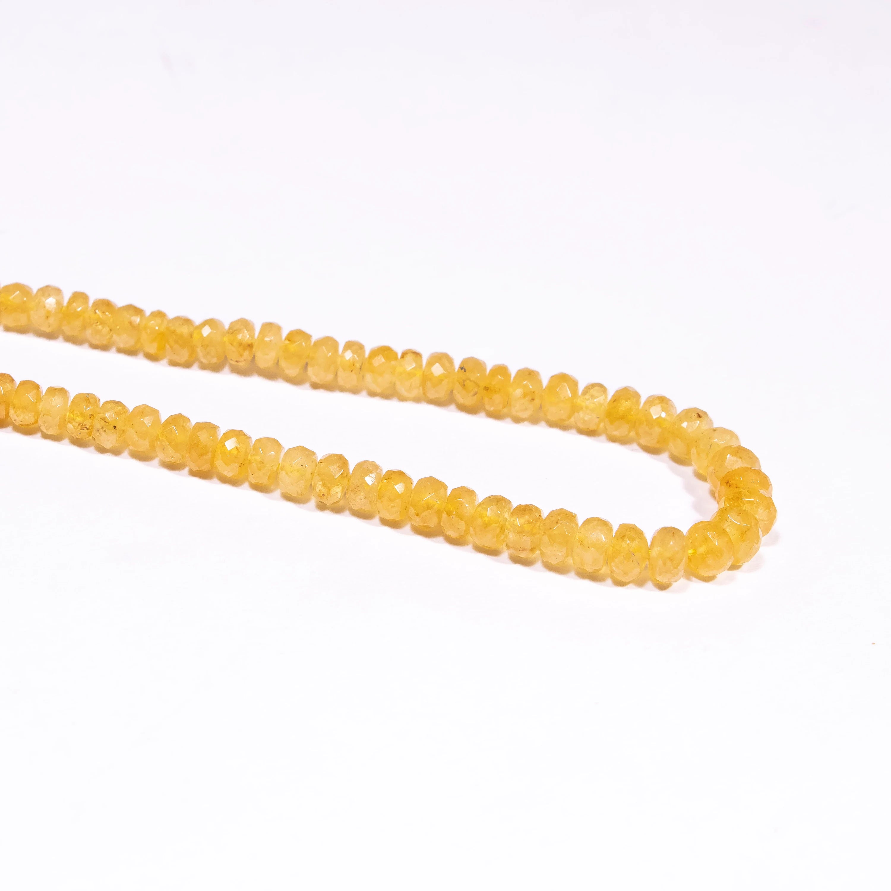 AA Quality Yellow Aquamarine Heliodor Faceted Beads, 3.5 mm To 6 mm Beads, SKU2410