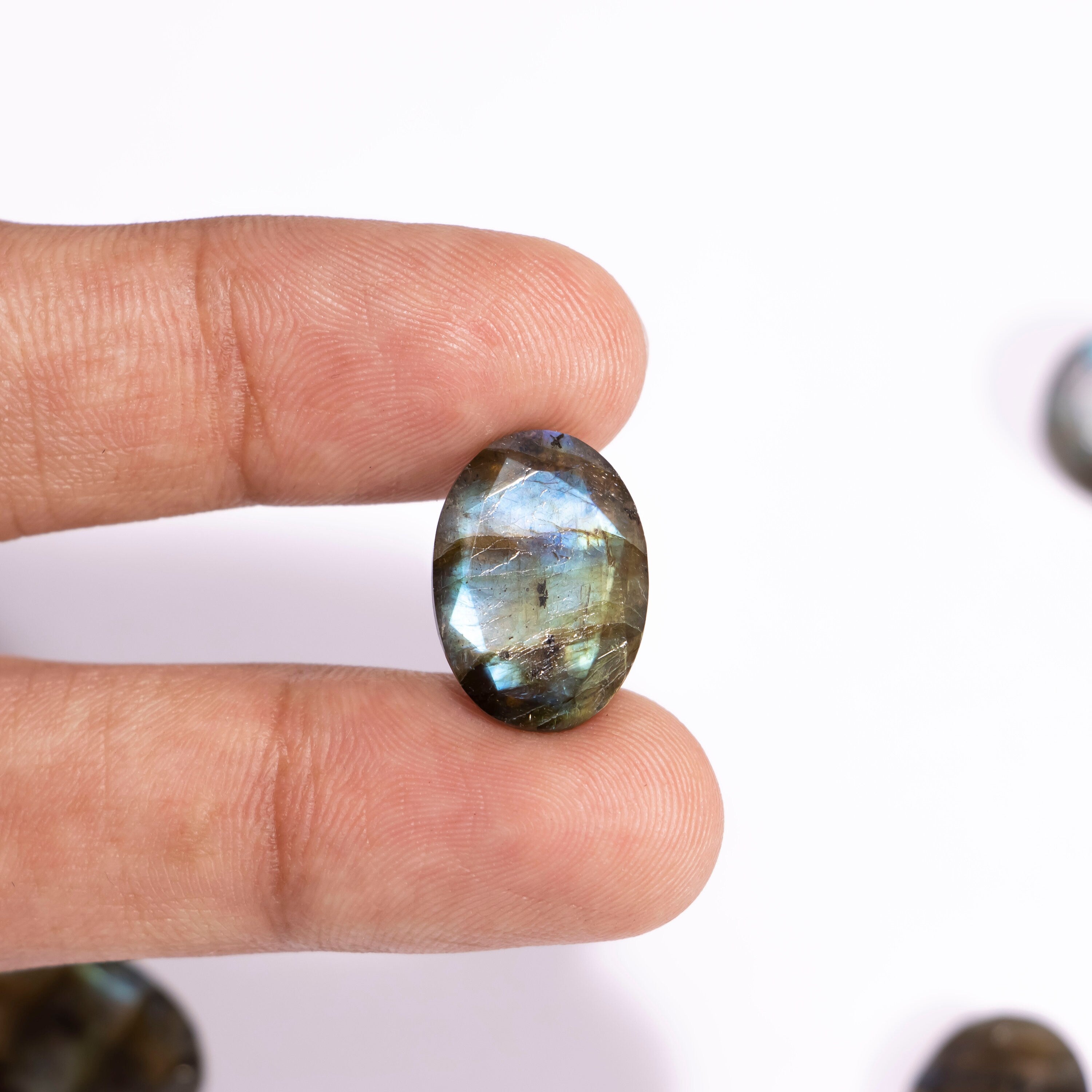 Labradorite Faceted Oval Shape Cabochon, Labradorite Oval Cabs Ring Stone, Loose Gemstone, Labradorite Jewelry Making Gemstone
