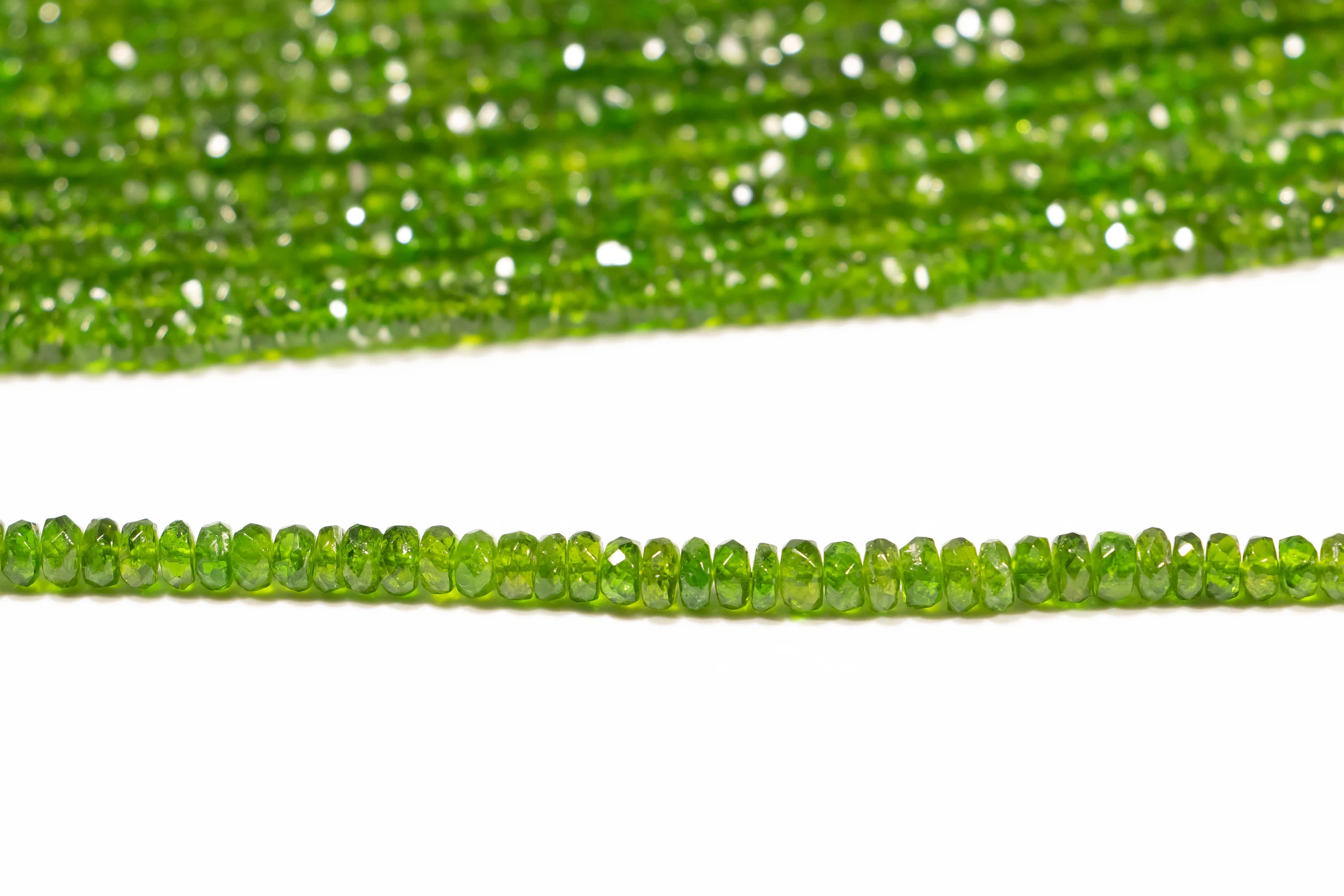 Natural Russian Diopside Faceted Rondelle Beads, 2.5 to 4 mm Beads, SKU2337