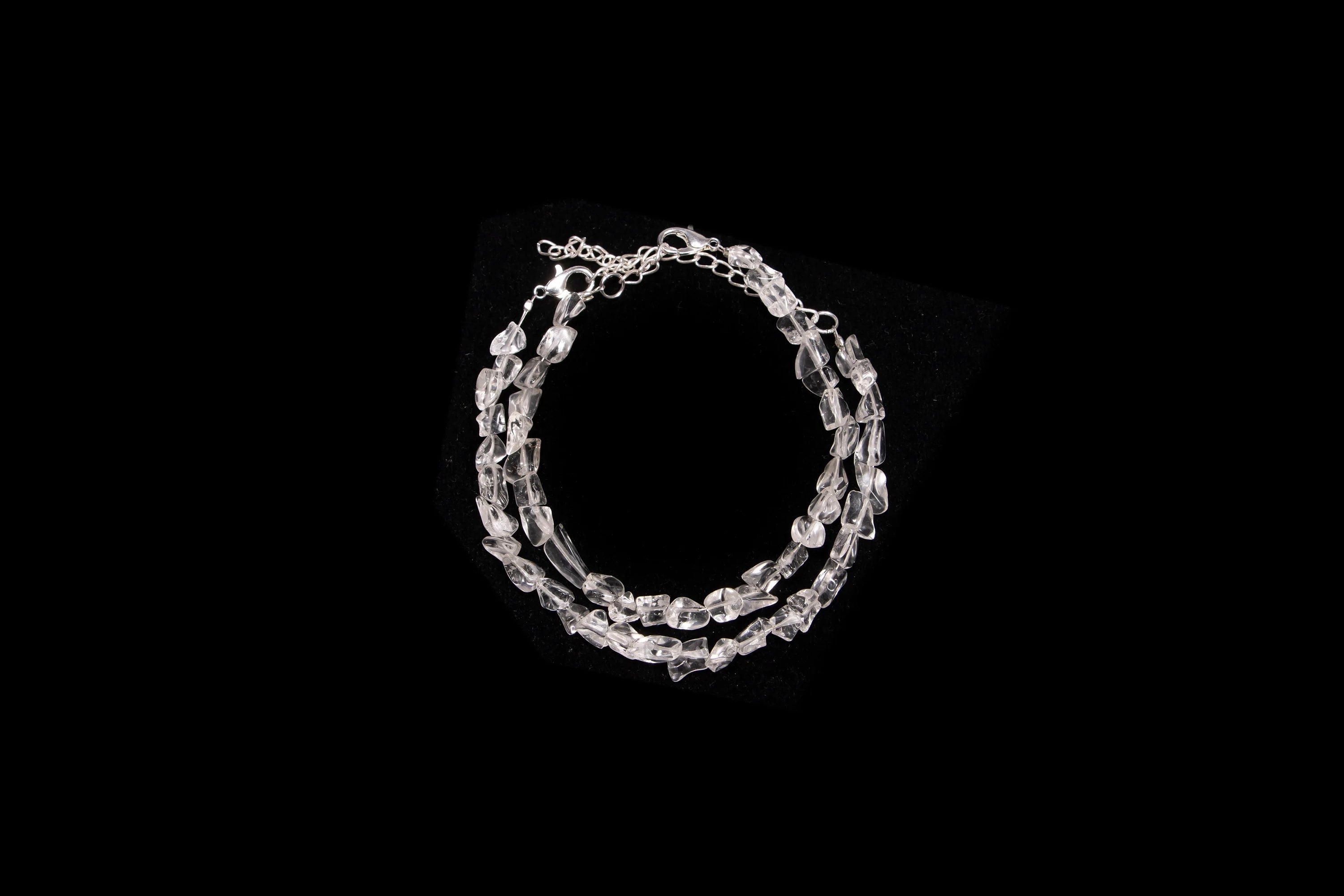 Crystal Quartz Smooth Nuggets Beads Bracelets, SKU2427