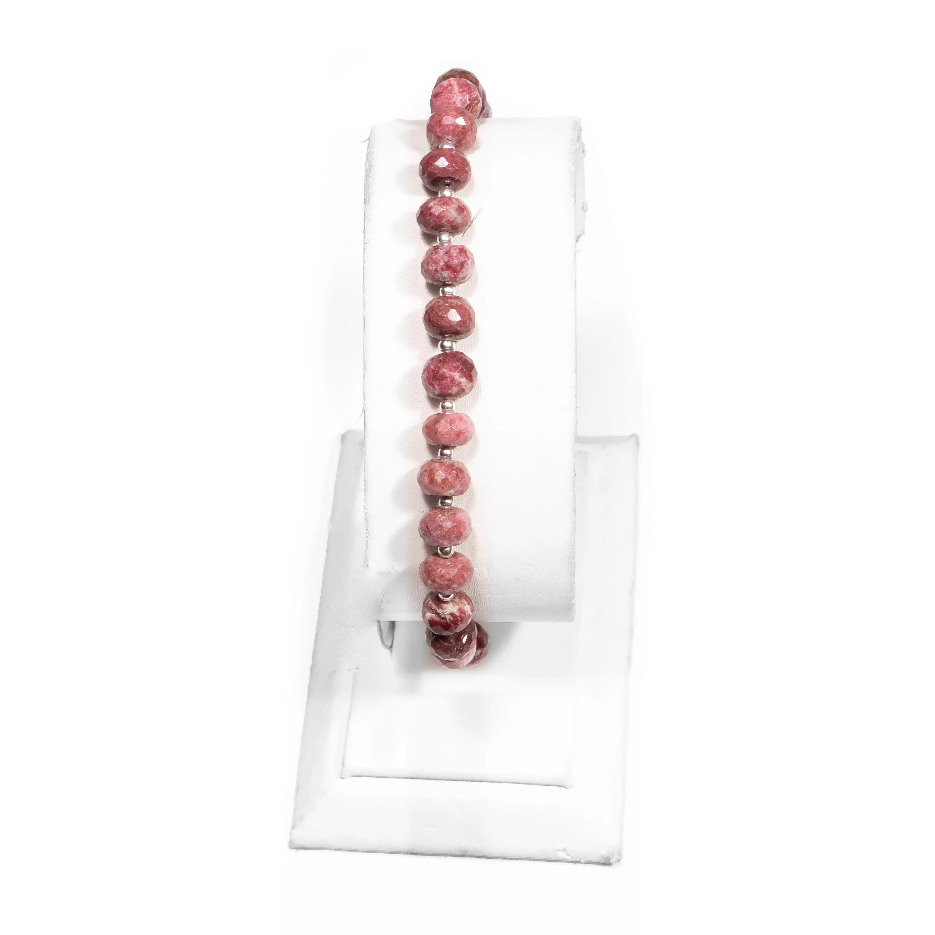 Natural Pink Thulite Faceted Rondelle Bracelet, SKU2429