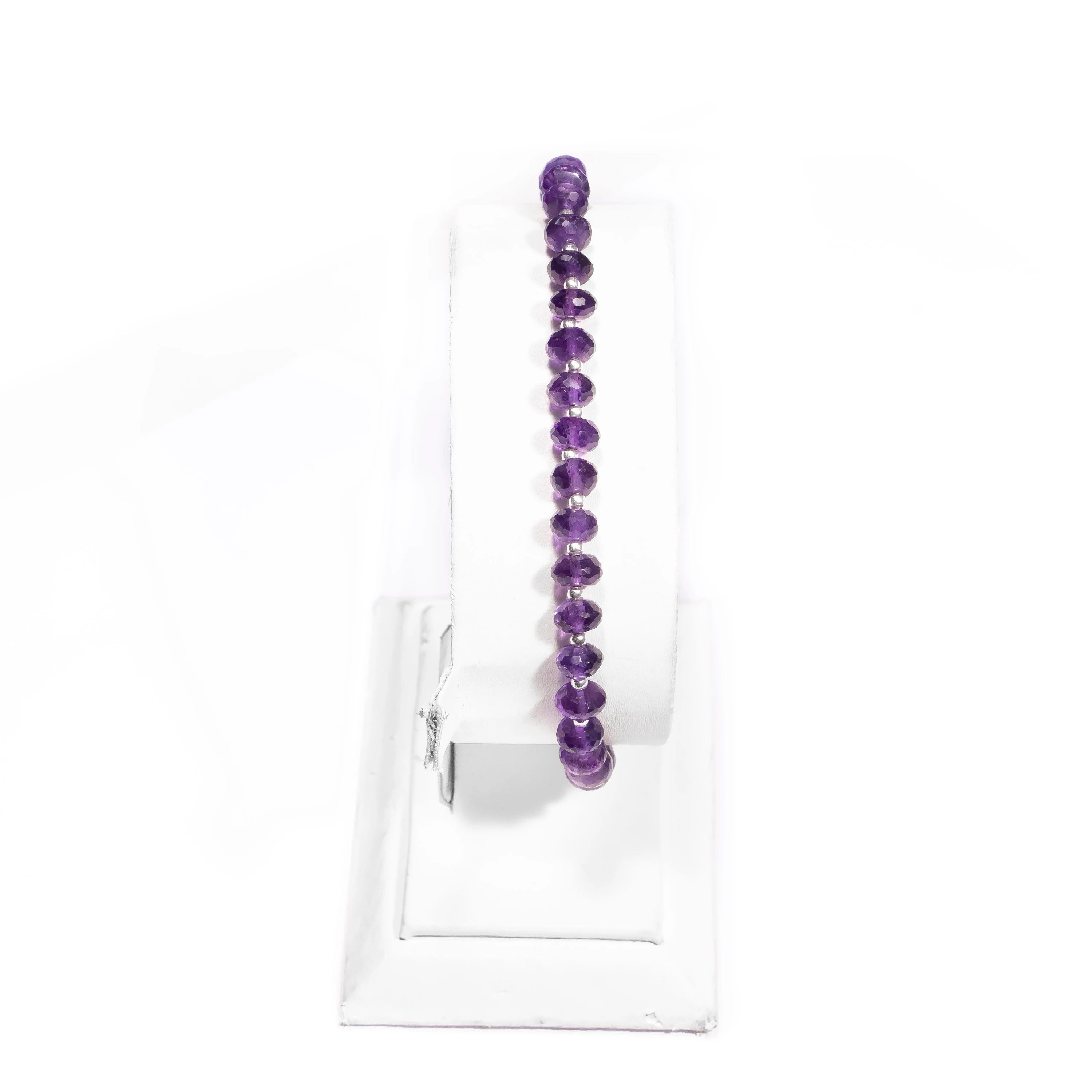 Natural Amethyst Faceted Rondelle Bracelet, SKU2428