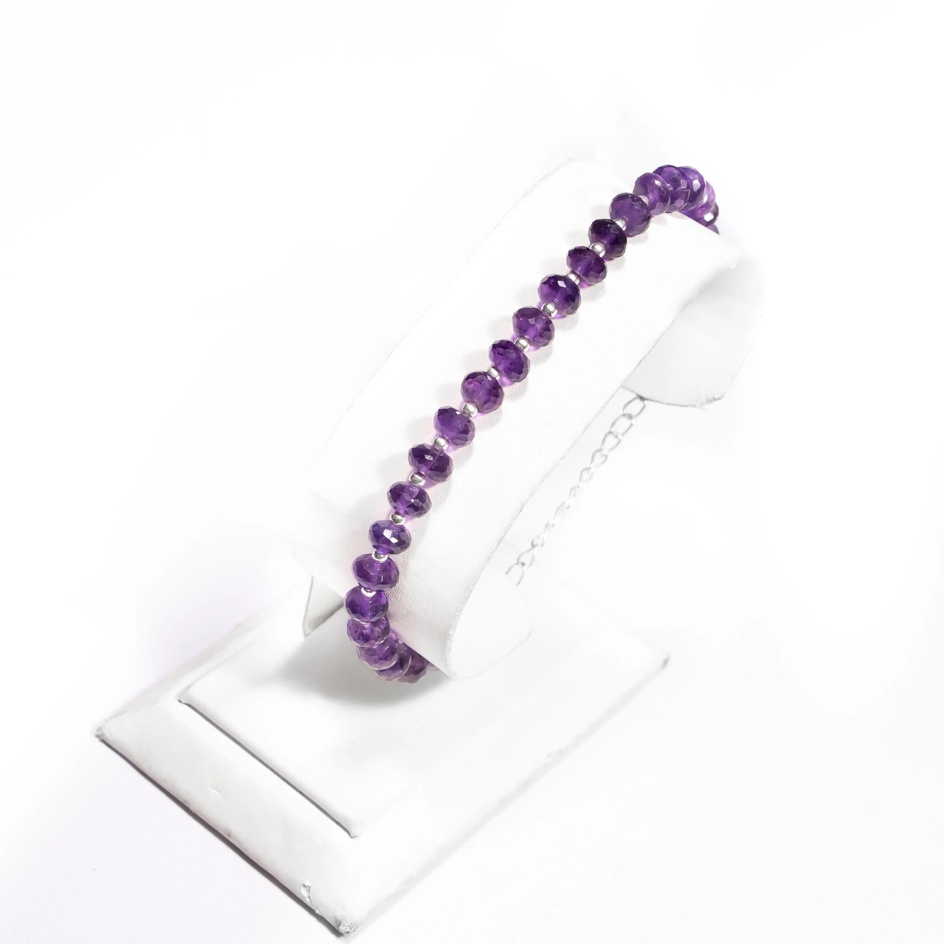Natural Amethyst Faceted Rondelle Bracelet, SKU2428