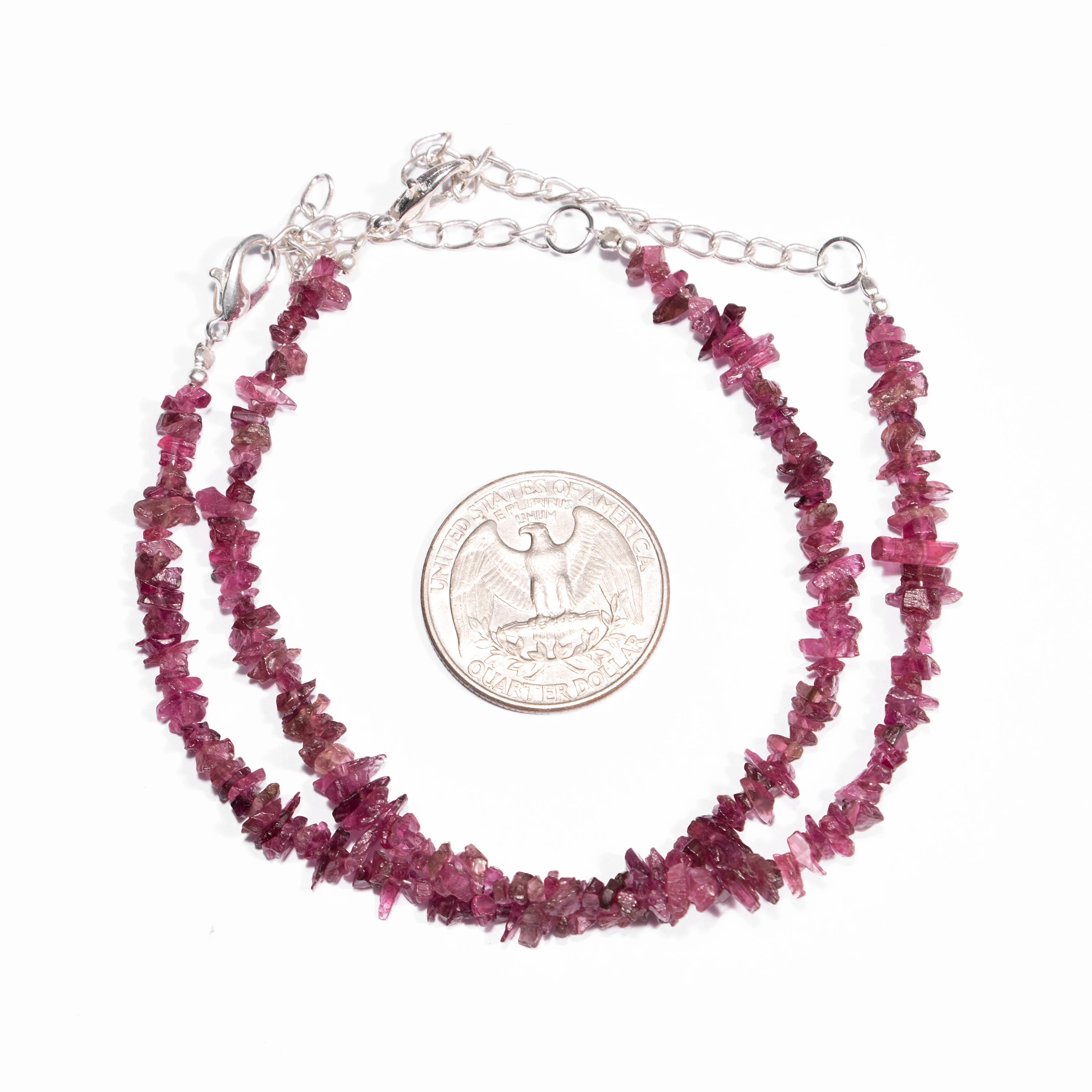 Rubelite Tourmaline Uncut Beads Bracelet, 3 mm - 4 mm, SKU2440