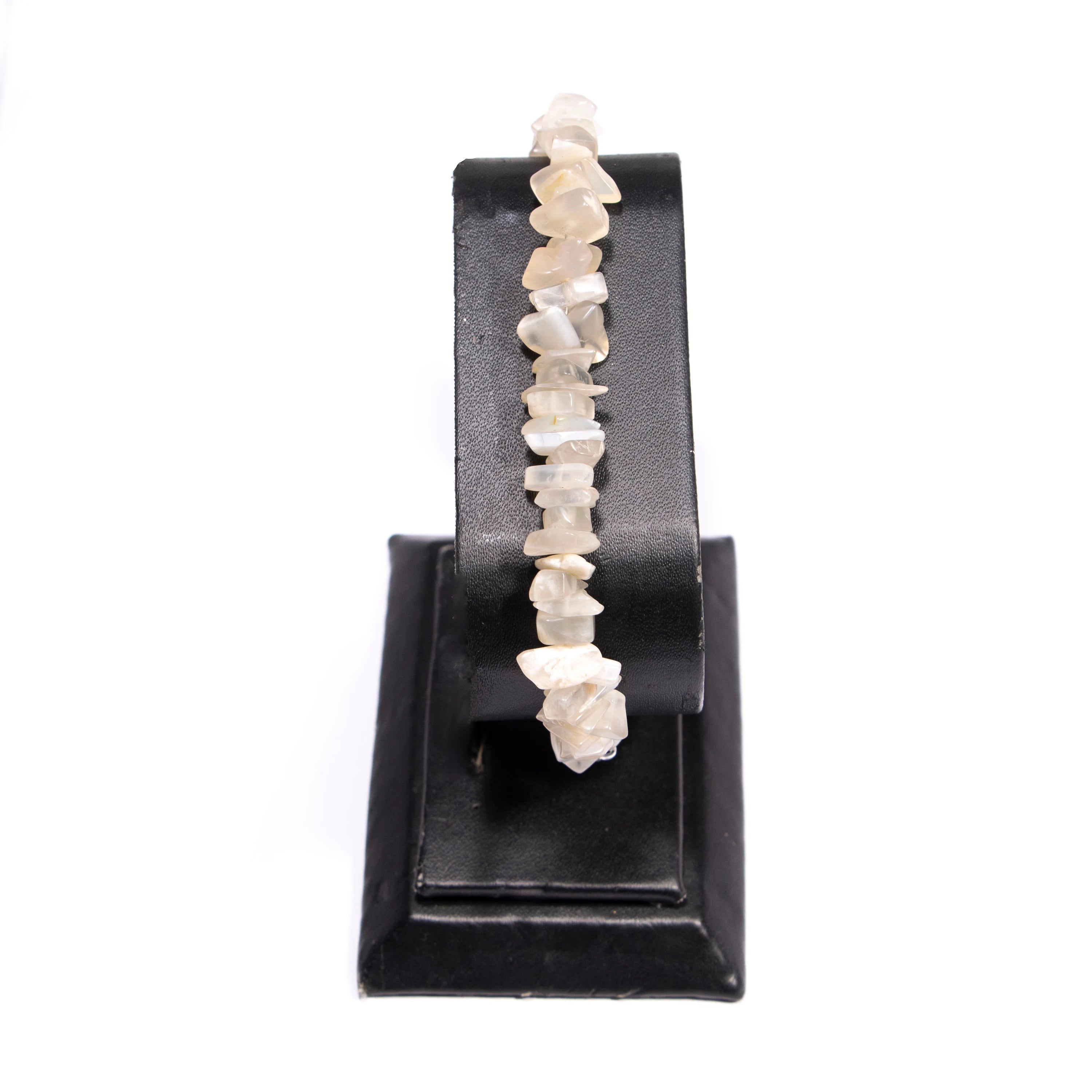White Moonstone Uncut Beads Bracelets, White Moonstone Uncut Bracelets, 6 Inches + 2 Inches Adjustable Chain, Jewelry Making Beads