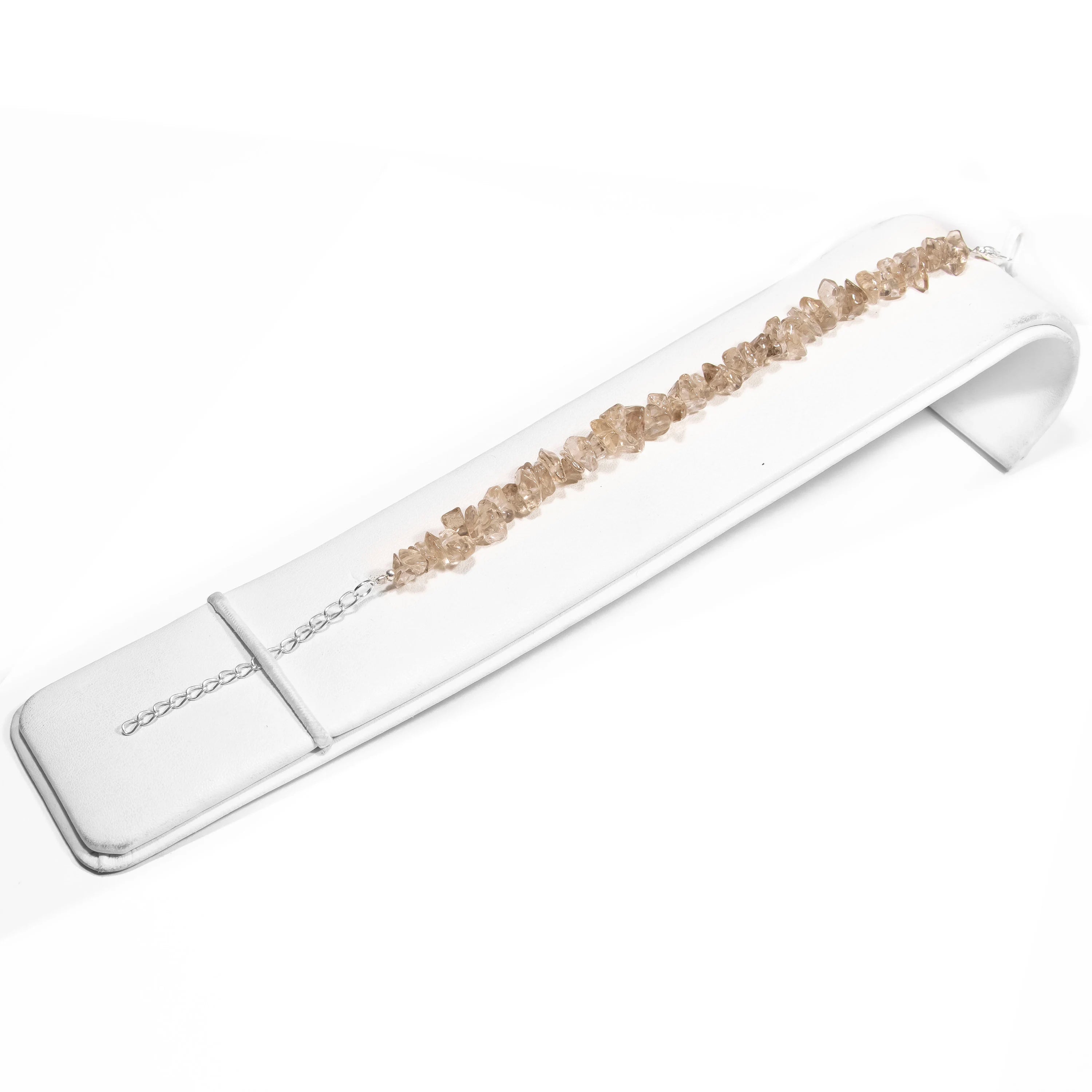 Smoky Quartz Smooth Nuggets Beads Bracelets, Quartz Unshaped Bracelets, 6 Inches + 2 Inches Adjustable Chain Jewelry Bracelets