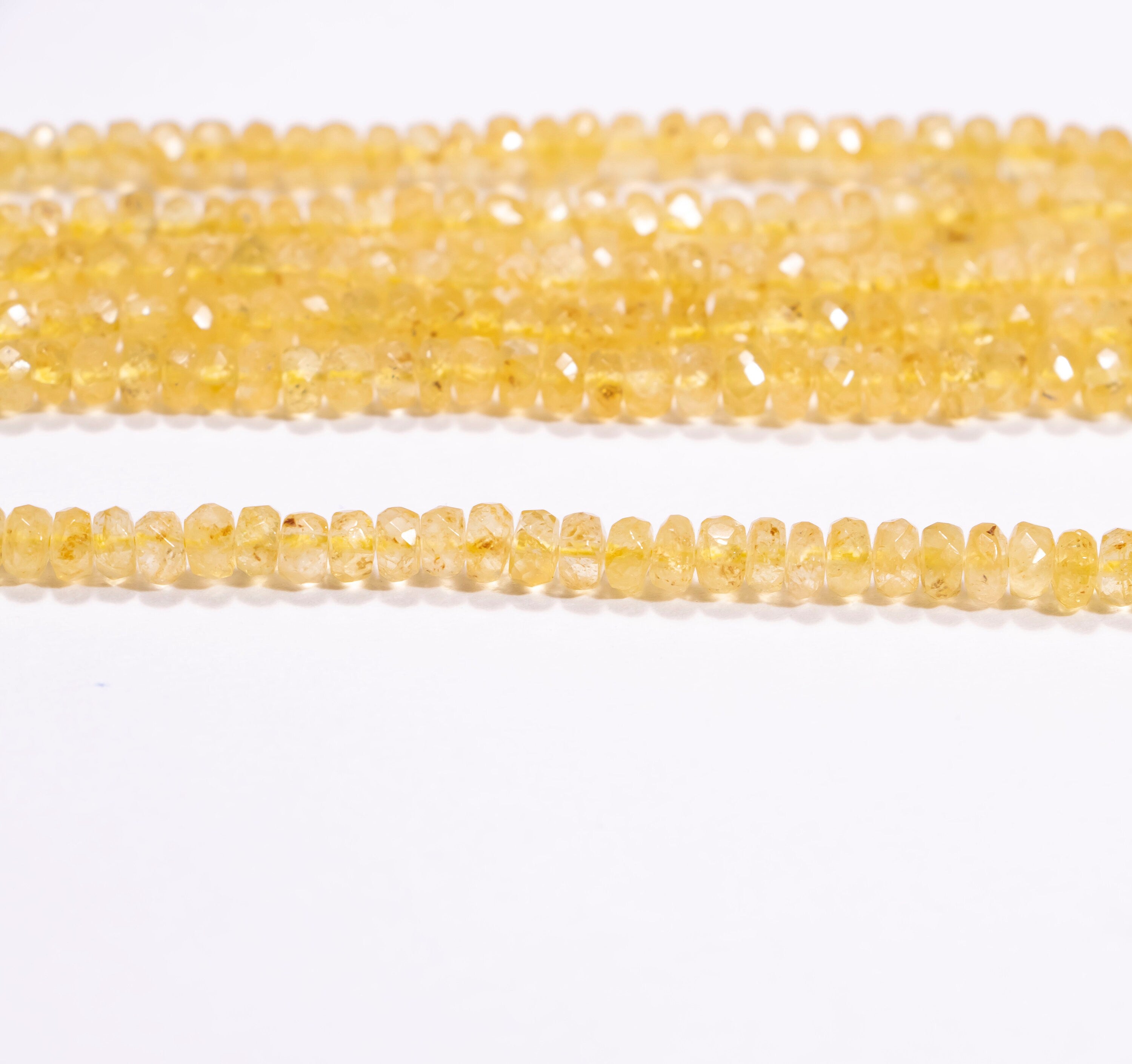 AA Quality, Yellow Aquamarine Faceted Beads, Heliodor Faceted Beads, Yellow Aquamarine Jewelry Faceted Gemstone Beads Jewelry