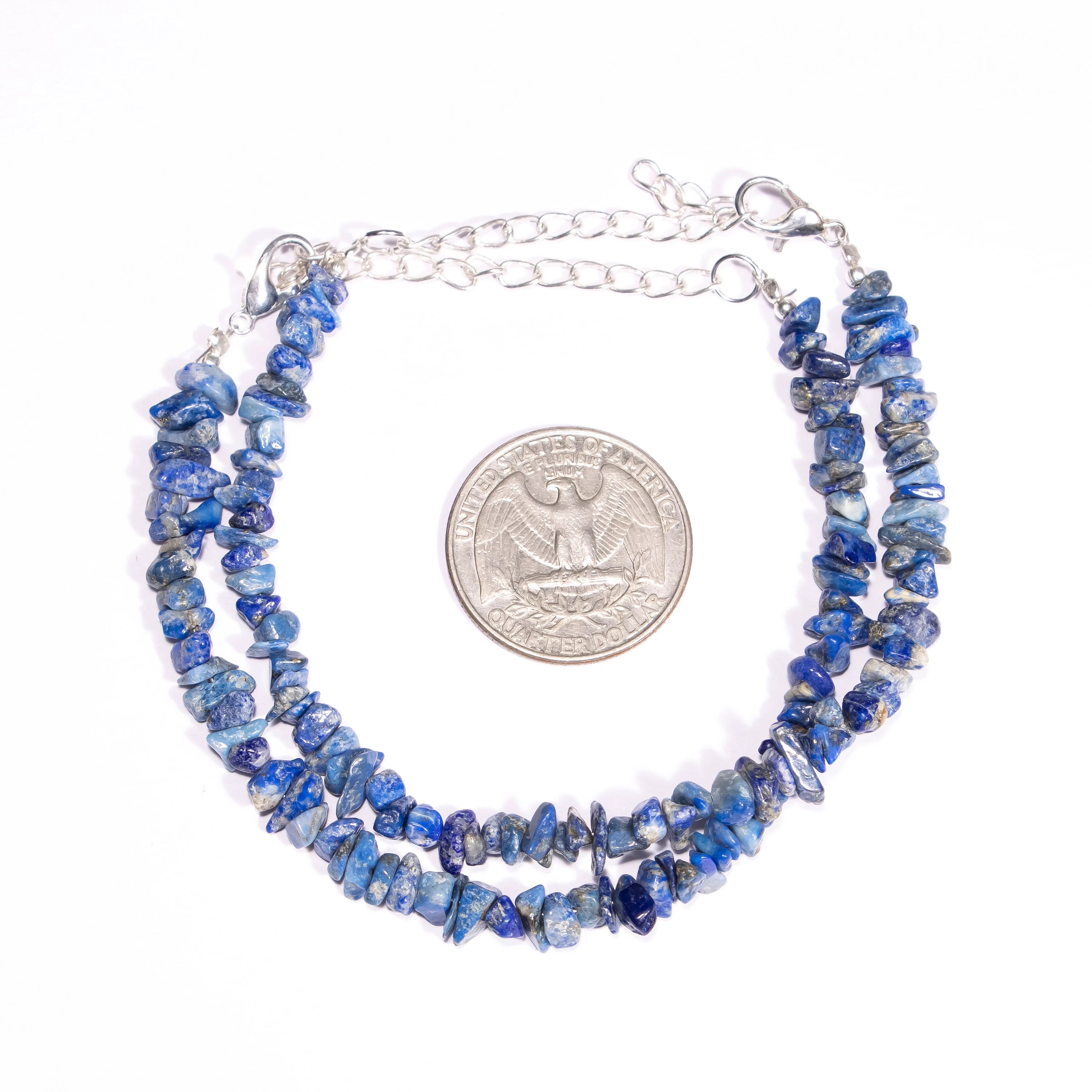 Lapis Lazuli Smooth Uncut Beads Bracelet, 3 mm - 5 mm, SKU2436