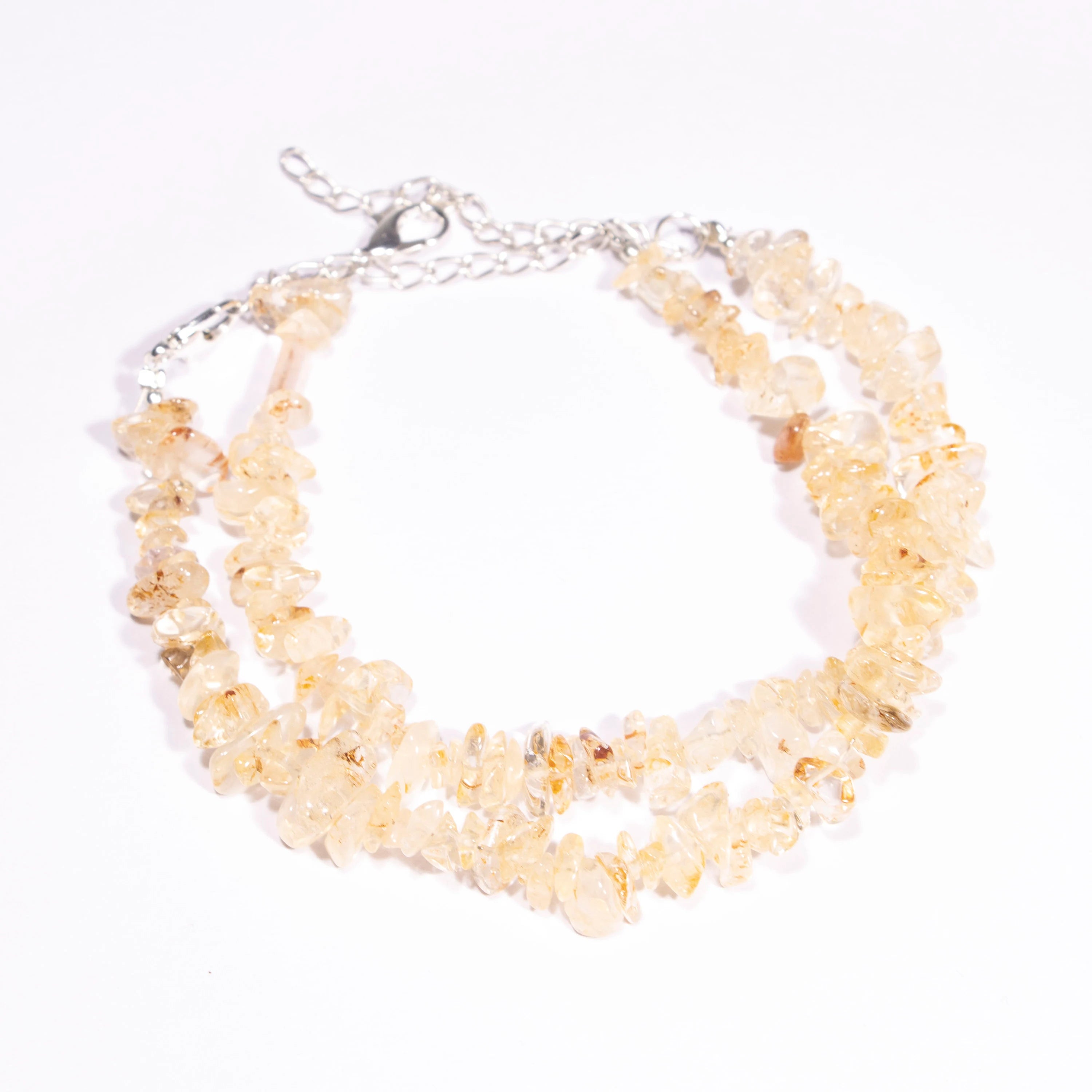 Citrine Smooth Uncut Beads Bracelet, 4mm - 6mm, SKU2439