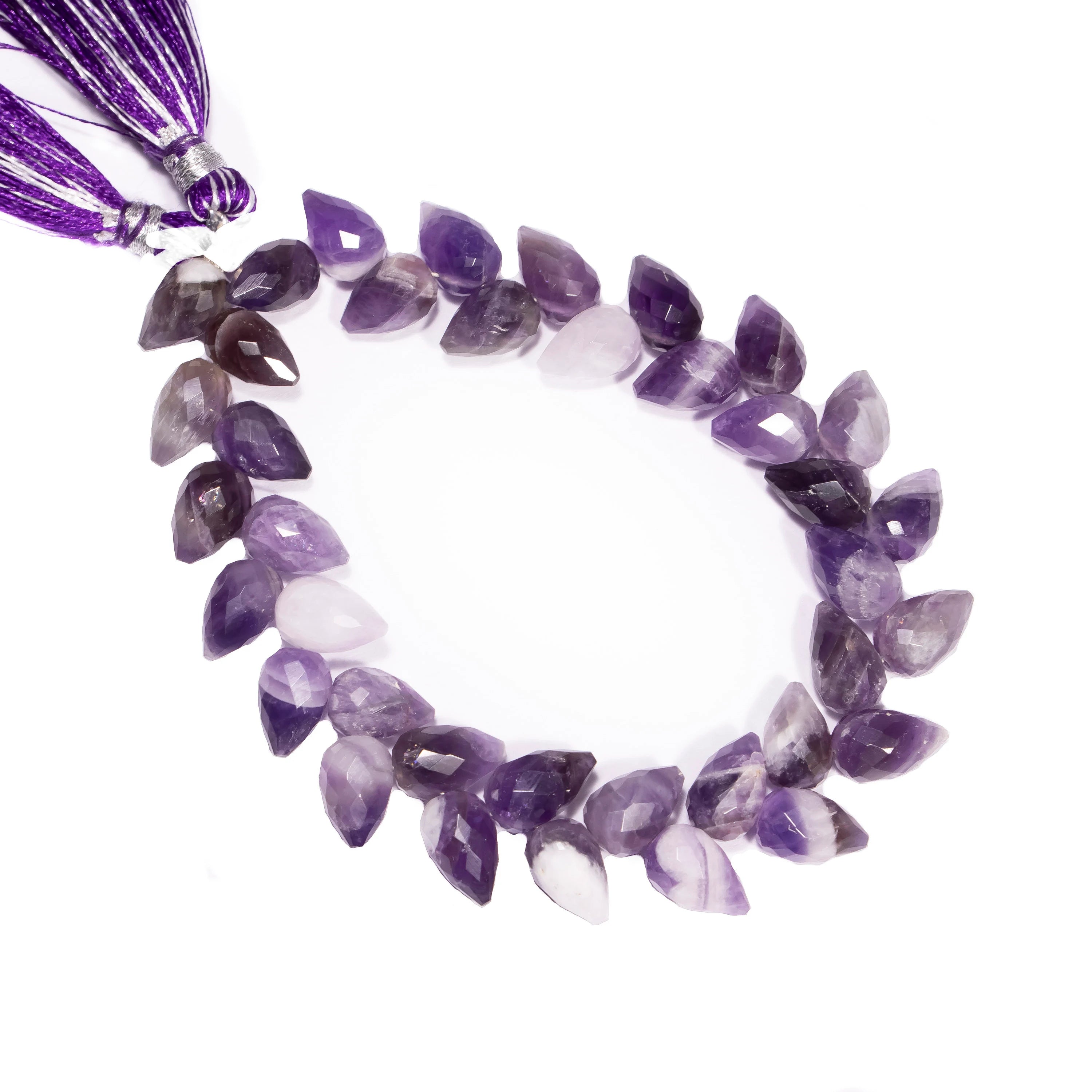 AA Quality Bi Color Amethyst Faceted Tulip Drops, Amethyst Faceted Drops, SKU2453