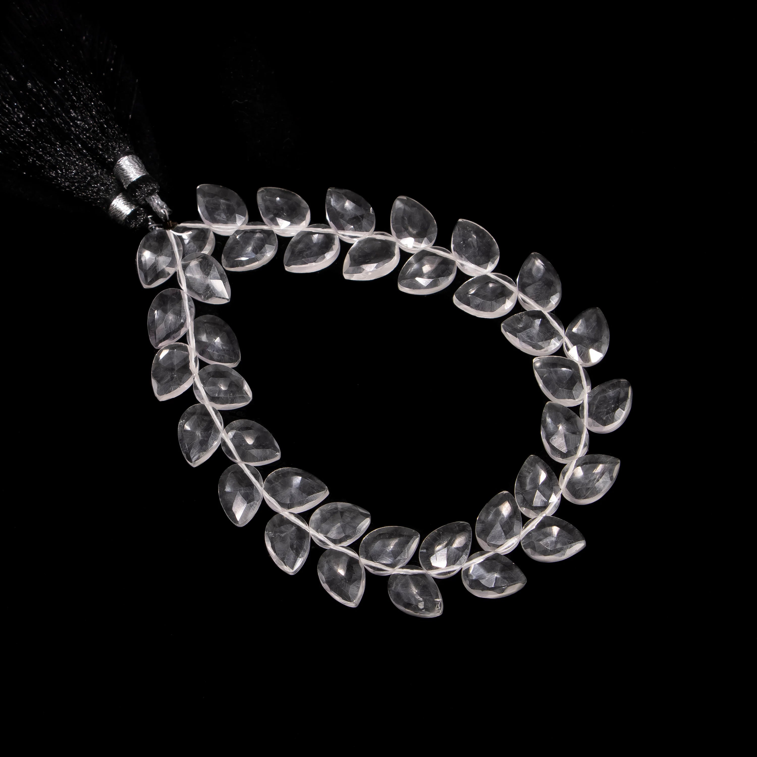 AA Quality Crystal Quartz Garnet Faceted Tulip Pear Leaf, Quartz Faceted Pear, SKU2455