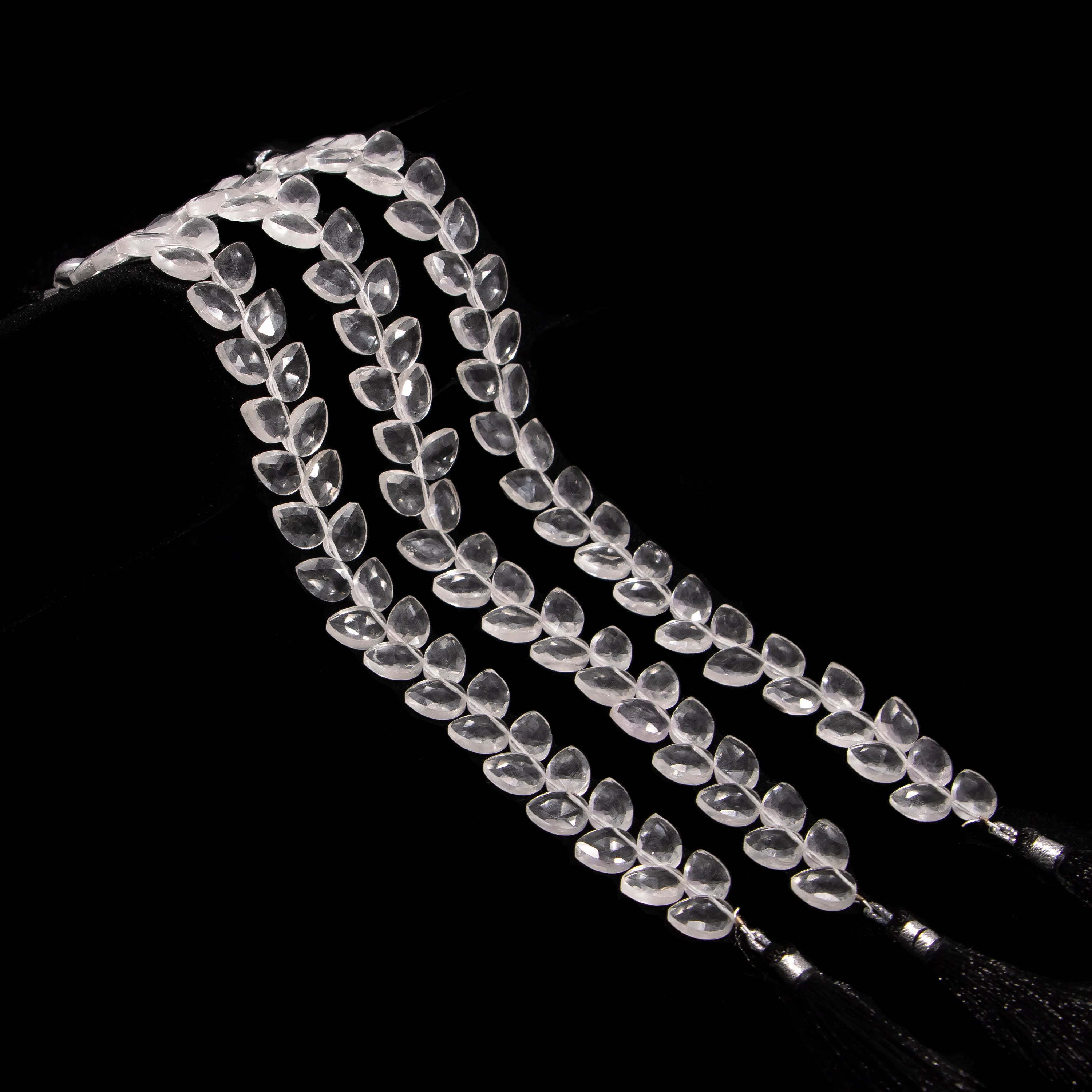 AA Quality Crystal Quartz Garnet Faceted Tulip Pear Leaf, Quartz Faceted Pear, SKU2455