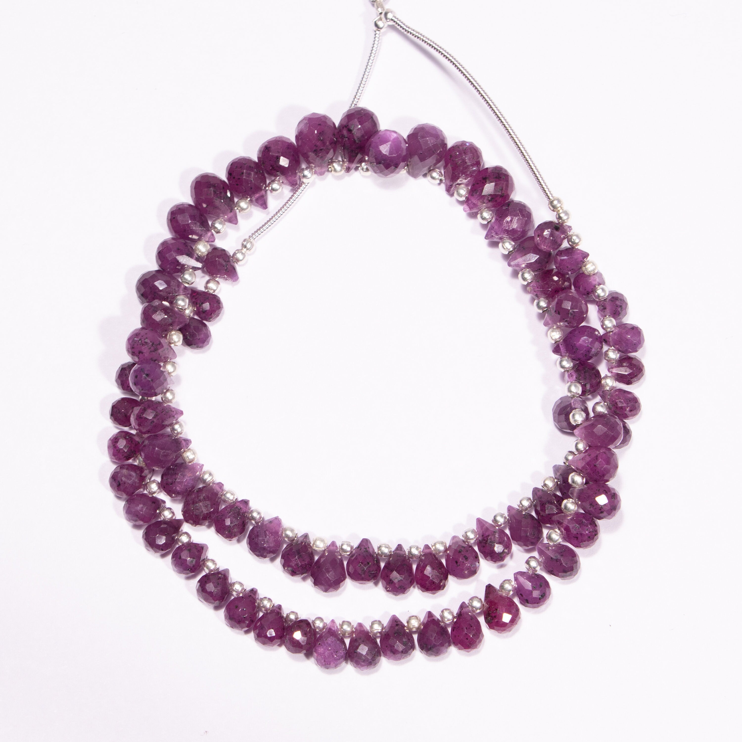 Natural Ruby Beads, Faceted Ruby Beads, Ruby Drop Beads, Silk Ruby Beads, Ruby Beads For Jewelry Making, Lot of Beads, July Birthstone, SKU2465