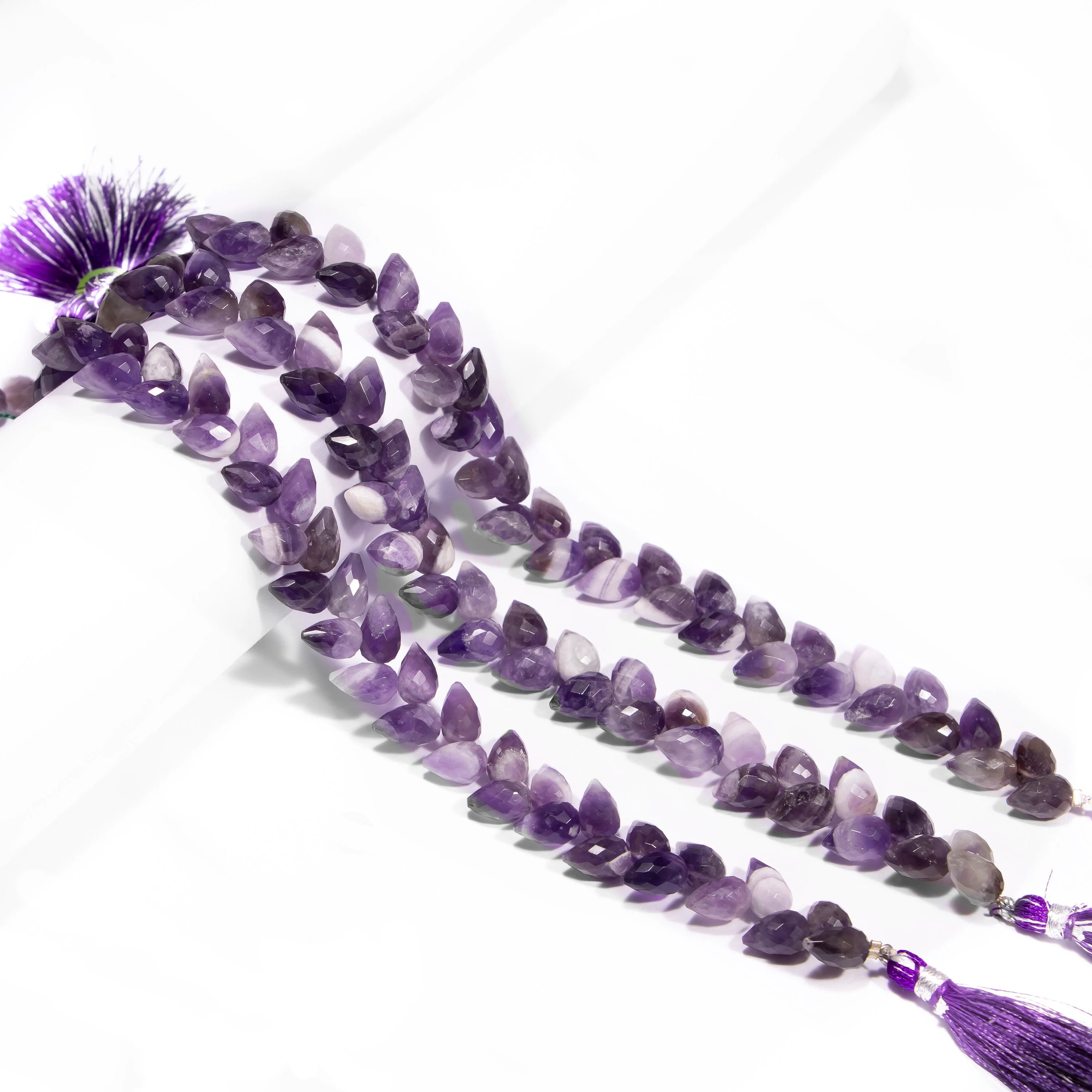 AA Quality Bi Color Amethyst Faceted Tulip Drops, Amethyst Faceted Drops, SKU2453