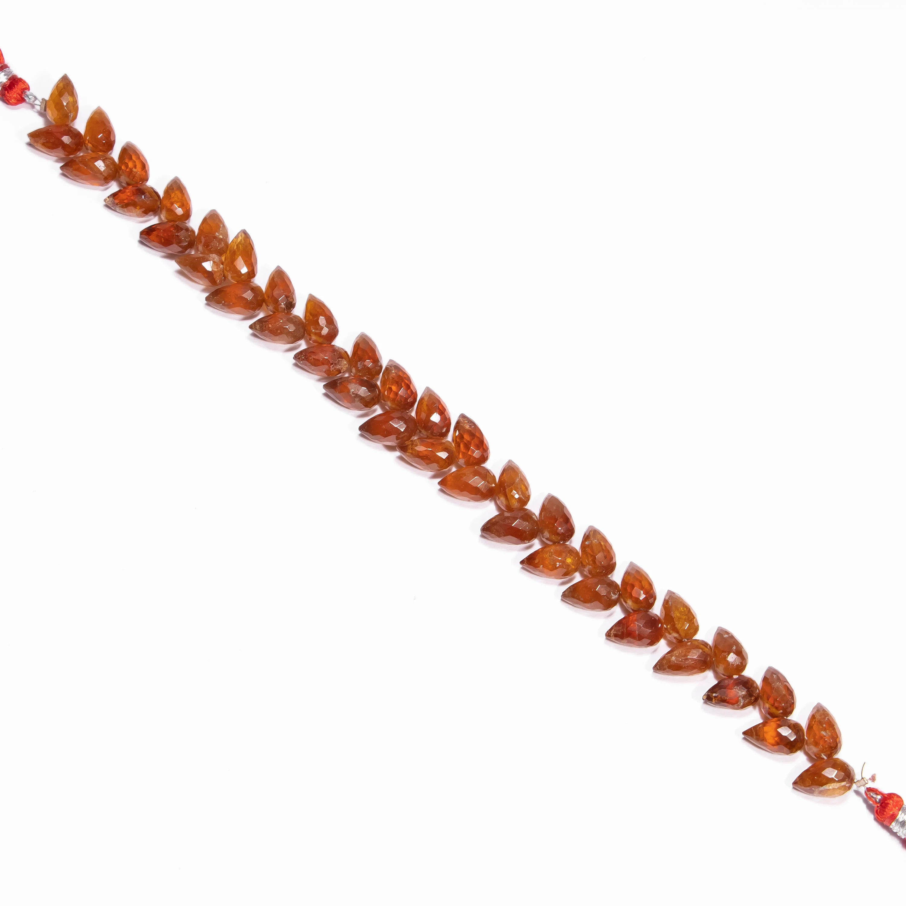 Hessonite Garnet Faceted Tulip Drop Beads Briolettes, SKU2451