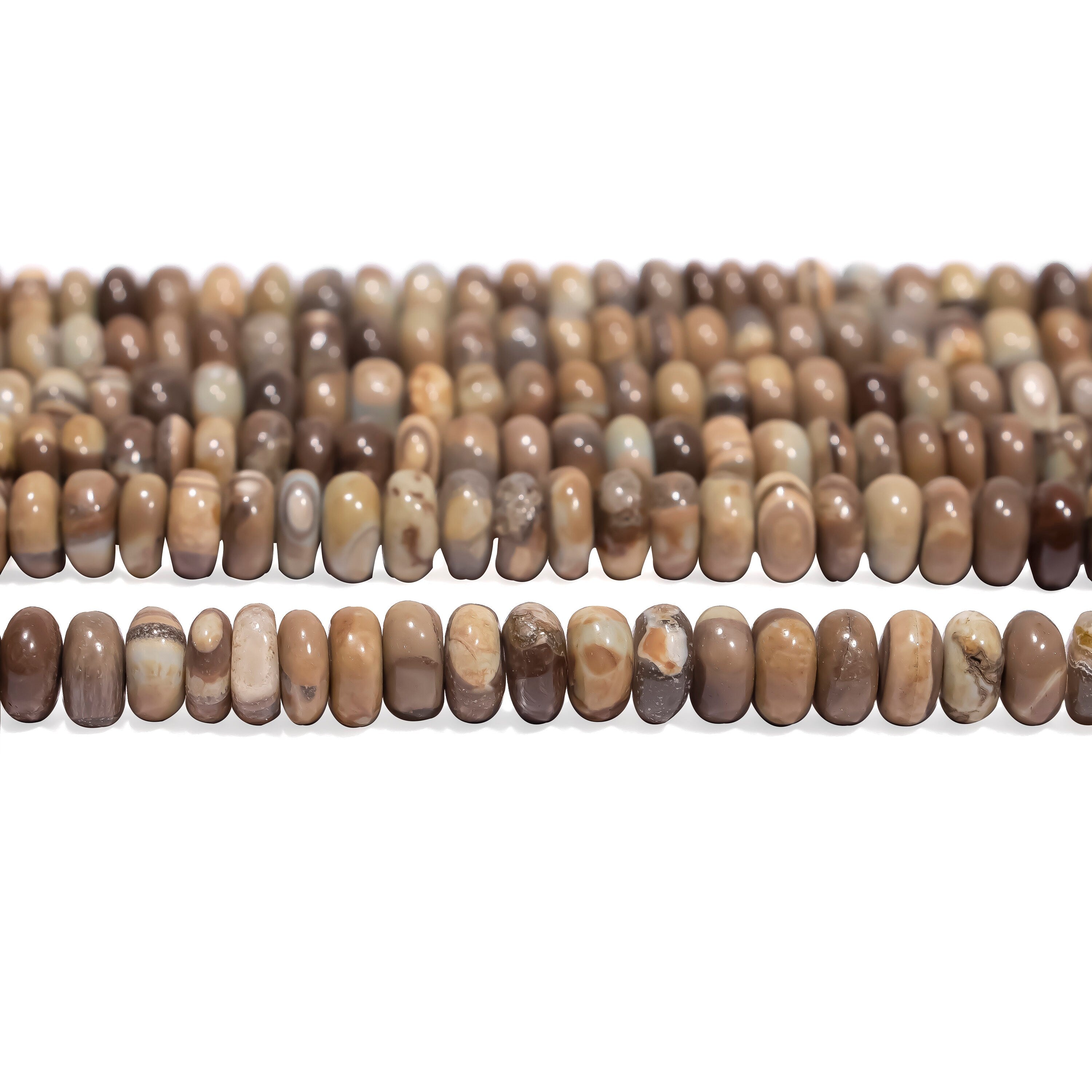 Brown Opal Smooth Rondelle Beads, Fancy Color Opal Beads, Opal Smooth Beads, Opal Rondelle Beads, Opal Jewelry Making Beads, SKU2474