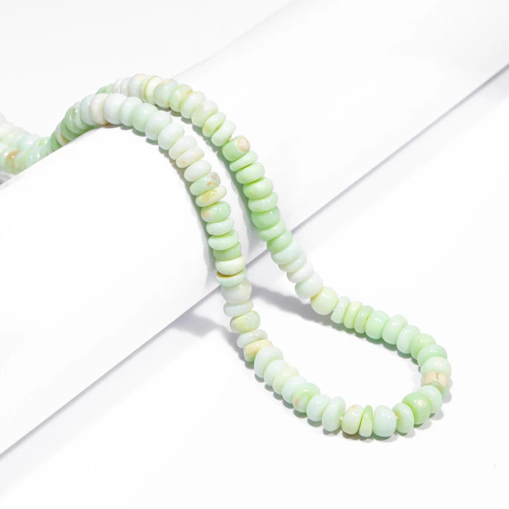 Green Color Opal Smooth Rondelle Beads, Fancy Color Opal Beads, Opal Smooth Beads, Opal Rondelle Beads, Jewelry Making Beads, SKU2471