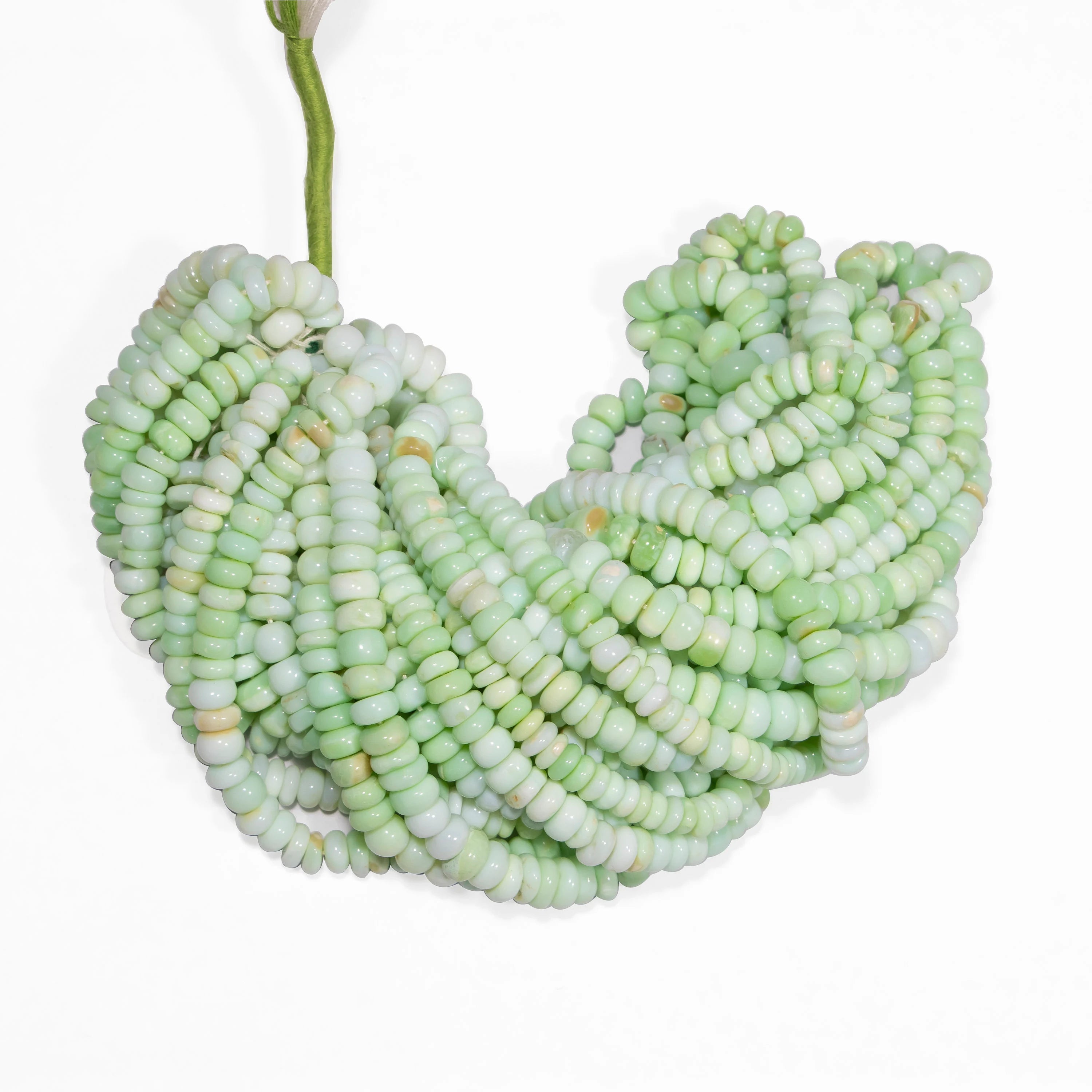 Green Color Opal Smooth Rondelle Beads, Fancy Color Opal Beads, Opal Smooth Beads, Opal Rondelle Beads, Jewelry Making Beads, SKU2471