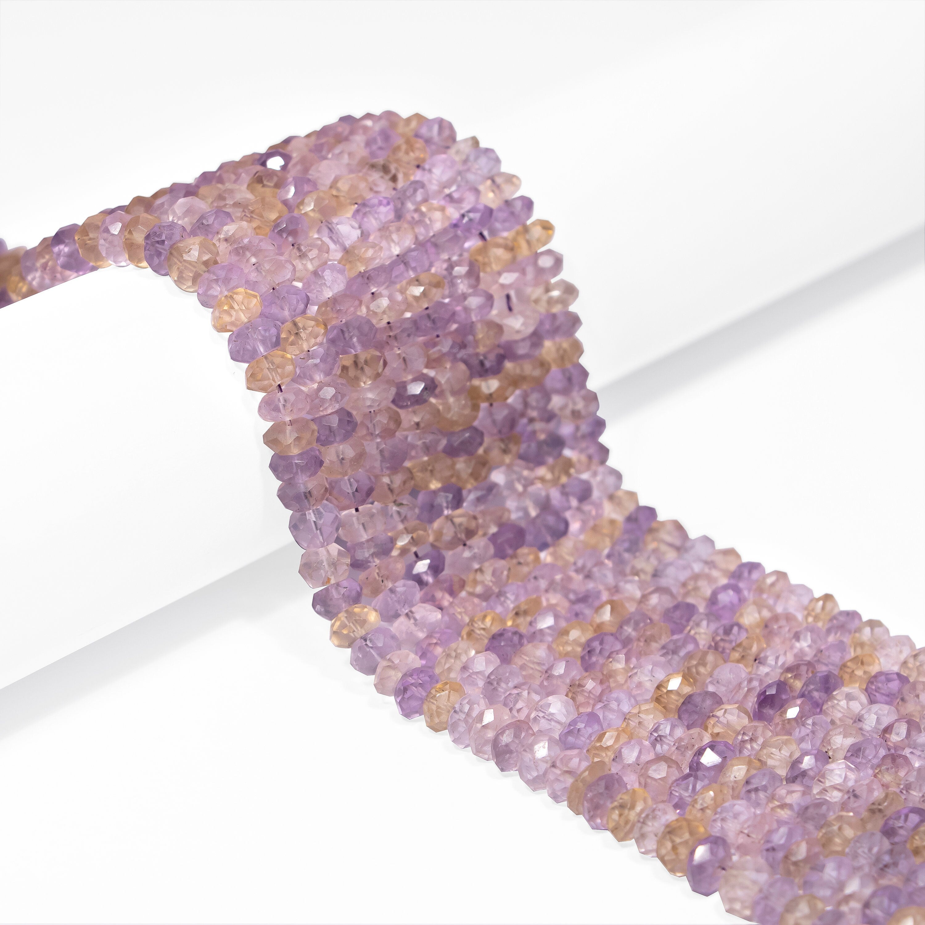 Ametrine Faceted Rondelle Beads, Ametrine Faceted Beads, Ametrine Rondelle Jewelry Beads, Ametrine Jewelry Making Gemstone Beads