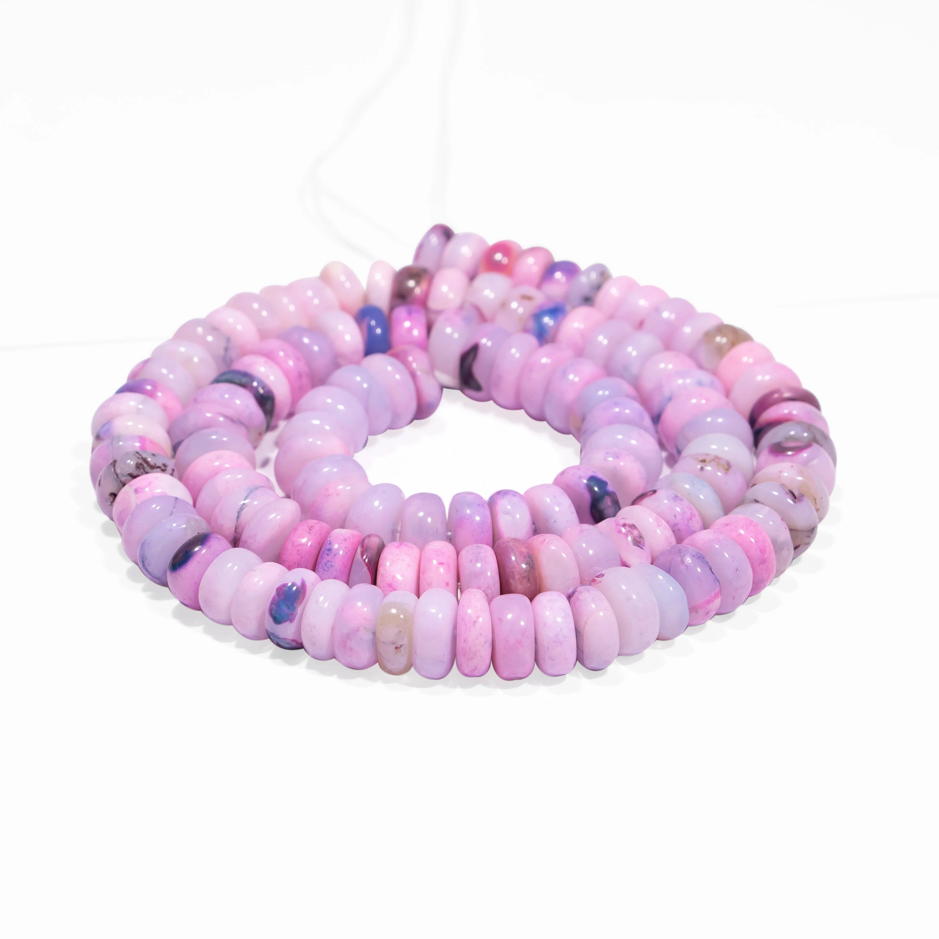 Multi Color Opal Smooth Rondelle Beads, Opal Smooth Gemstone Beads, Opal Rondelle Gemstone Beads, Jewelry Making Gemstone Beads