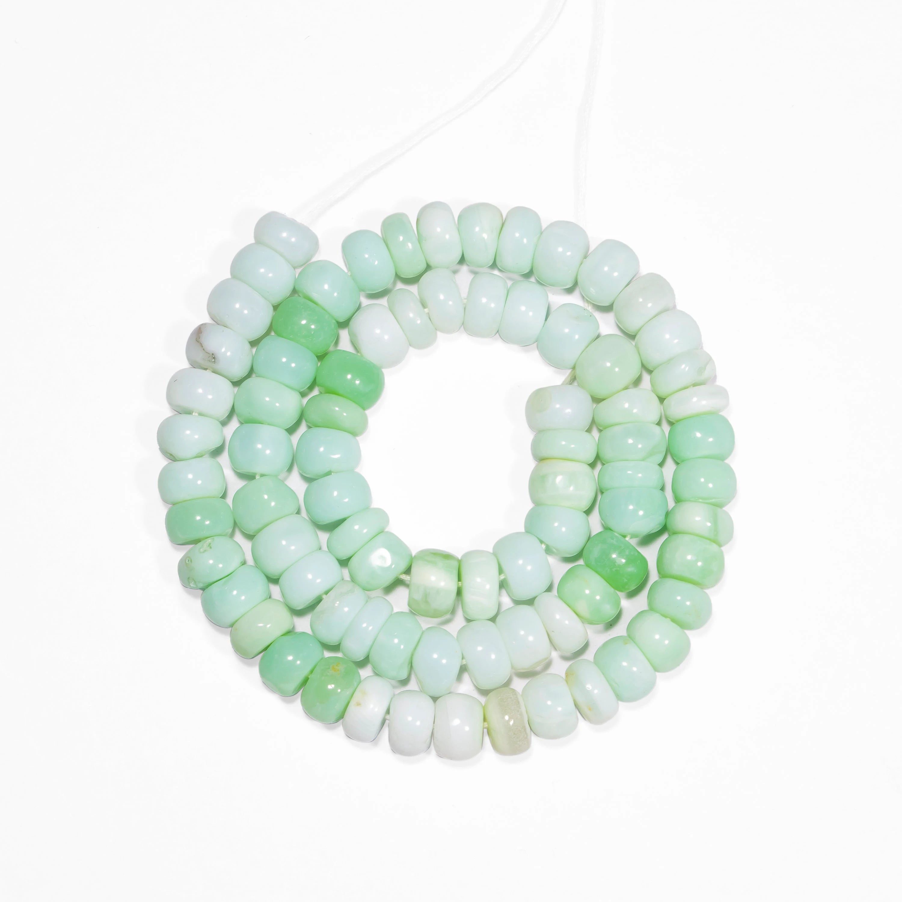 Green Color Opal Smooth Rondelle Beads, Opal Smooth Gemstone Beads, Opal Rondelle Gemstone Beads, Jewelry Making Gemstone Beads