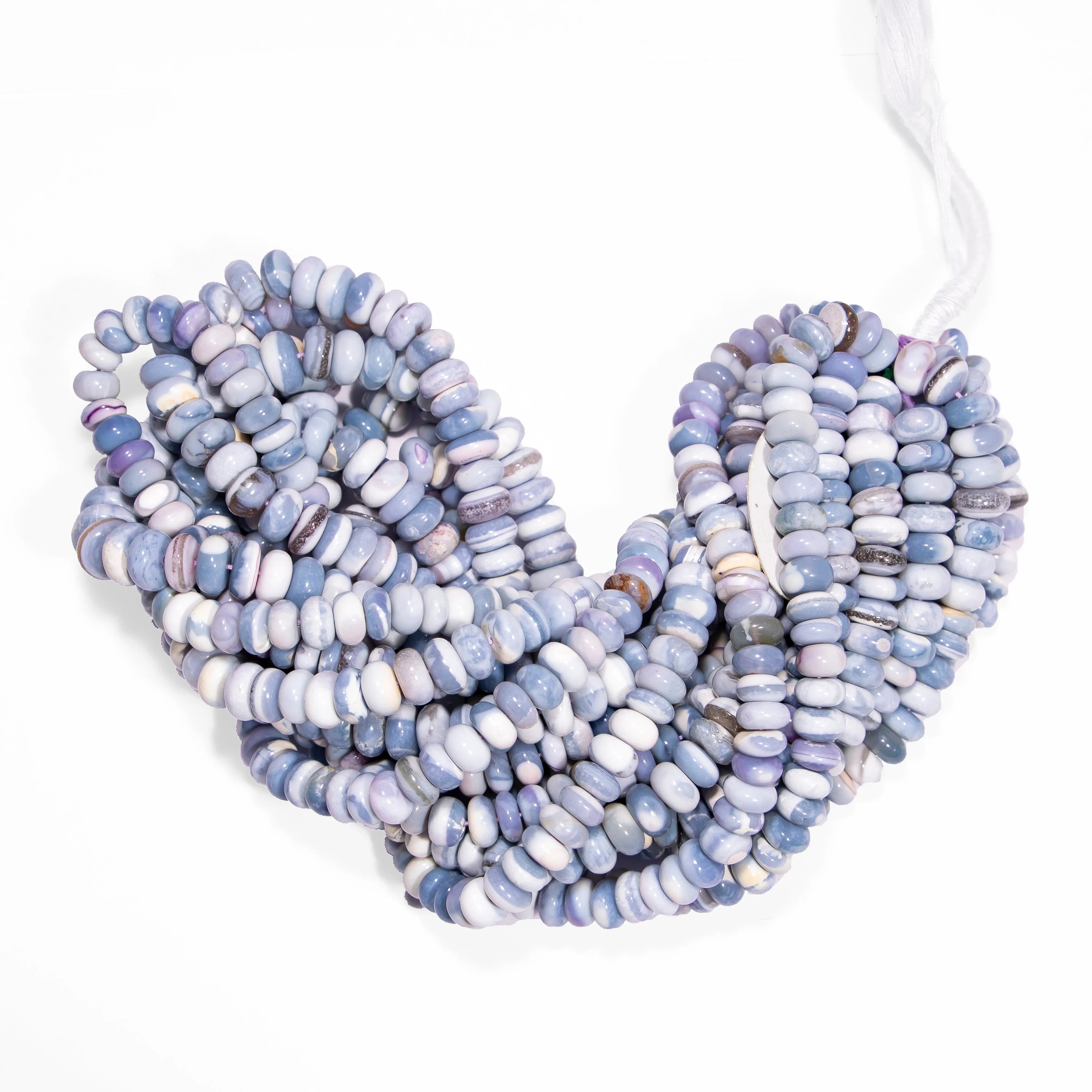 Blue Color Shaded Opal Smooth Rondelle Beads, Opal Smooth Beads, Opal Rondelle Gemstone Beads, Jewelry Making Gemstone Beads