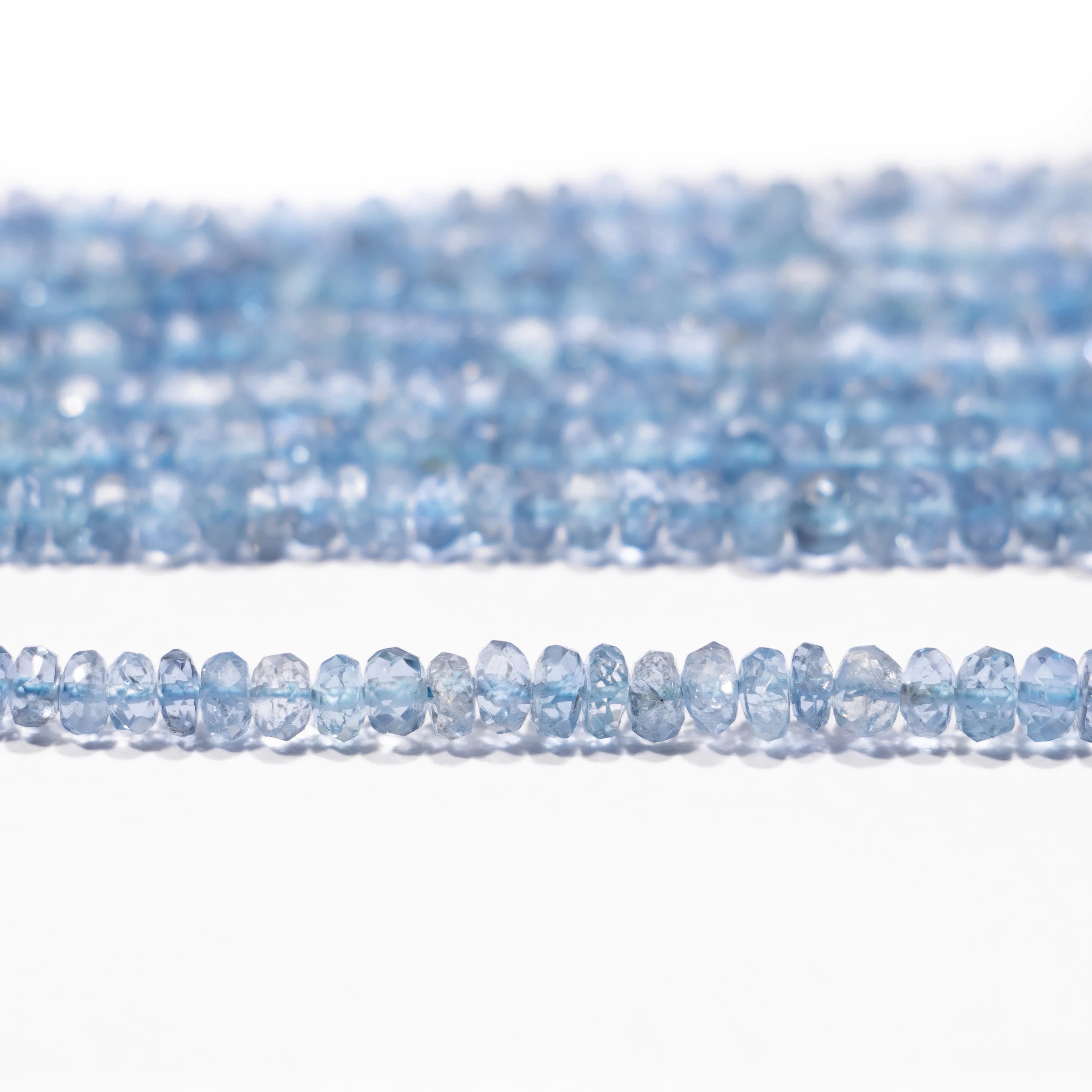 Blue Aquamarine Faceted Rondelle Beads, Blue Aqua Faceted Beads, Aqua Rondelle Beads, Aqua Jewelry Making Gemstone Beads