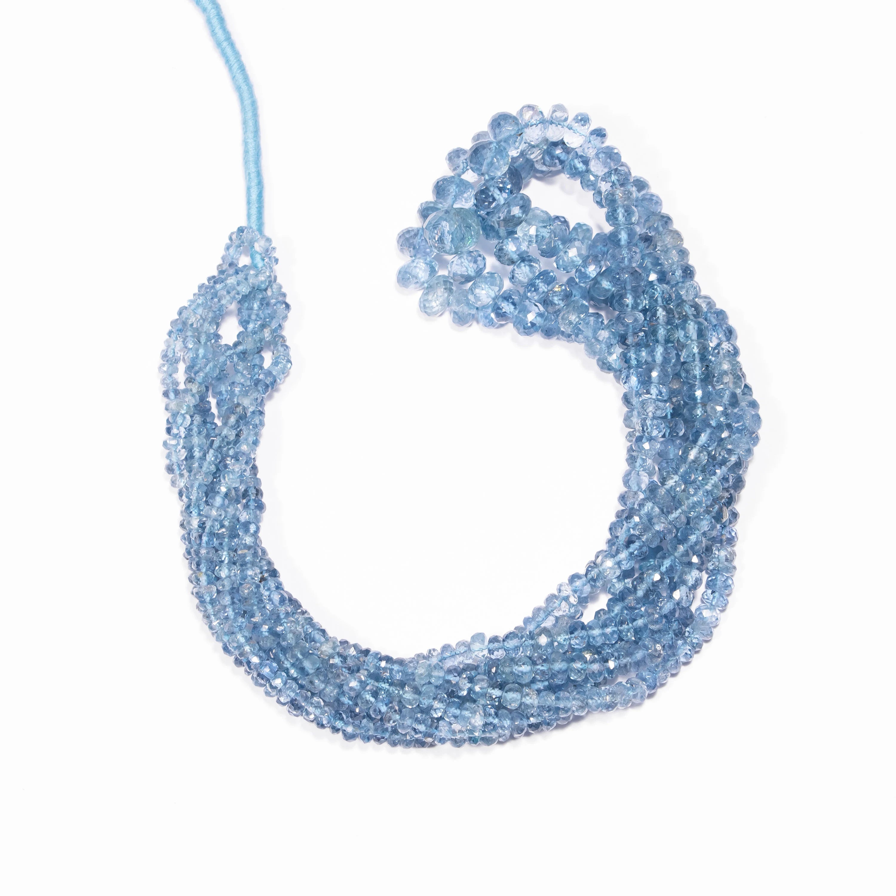 Blue Aquamarine Faceted Rondelle Beads, Blue Aqua Faceted Beads, Aqua Rondelle Beads, Aqua Jewelry Making Gemstone Beads
