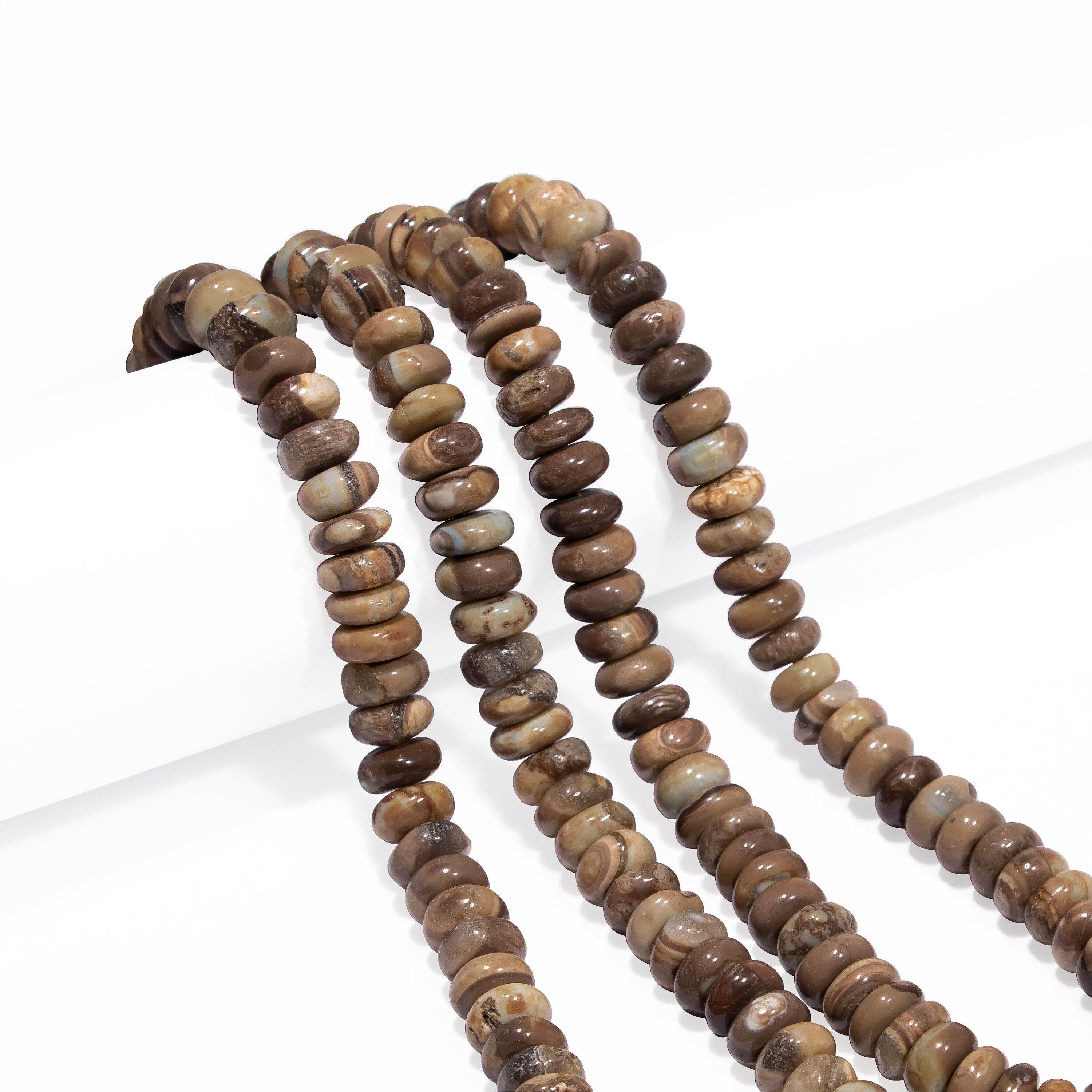 Brown Opal Smooth Rondelle Beads, Fancy Color Opal Beads, Opal Smooth Beads, Opal Rondelle Beads, Opal Jewelry Making Beads, SKU2474