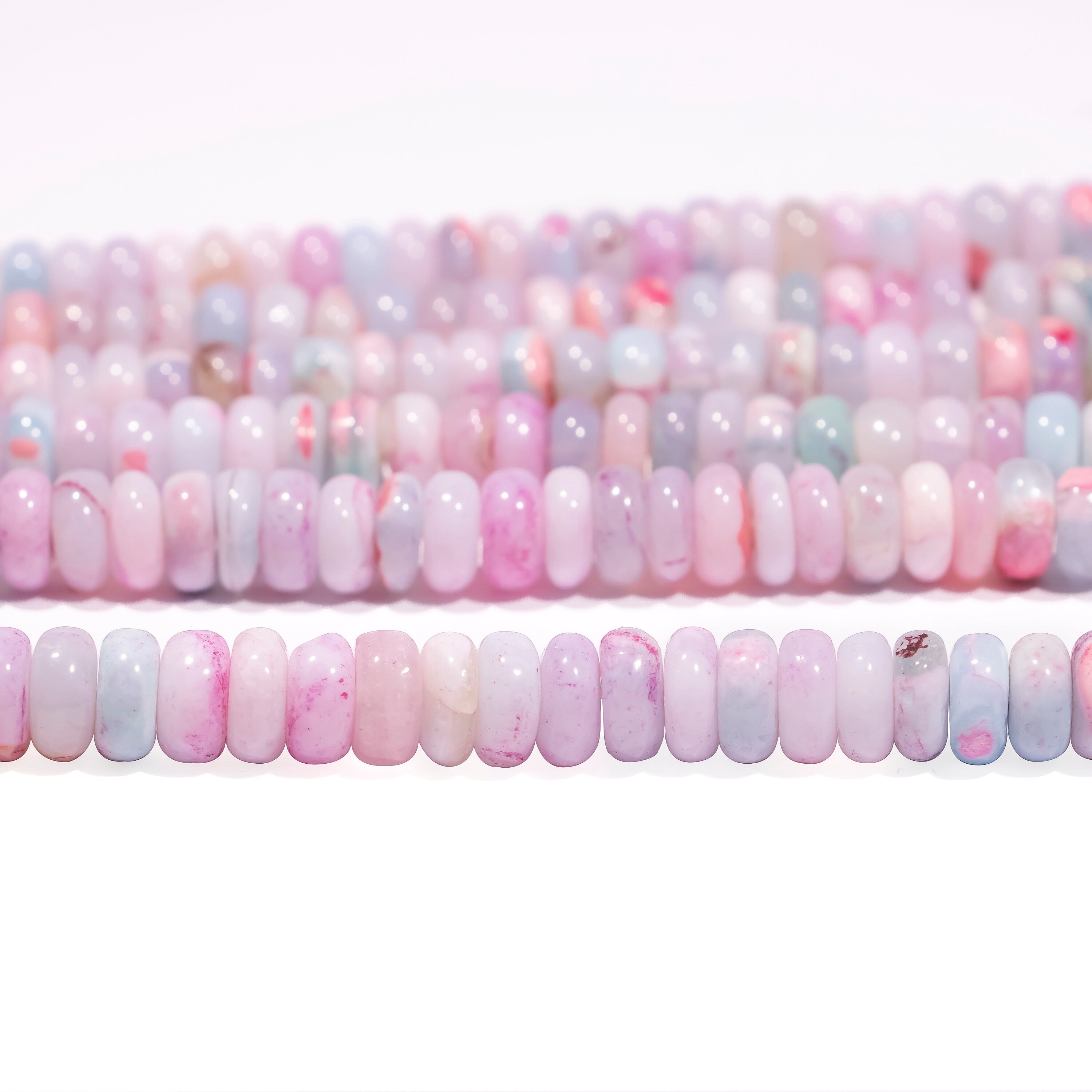 Multi Color Opal Smooth Rondelle Beads Fancy Opal Beads, Jewelry Making Beads Gemstone Loose Beads, Strand Of Beads, SKU2477