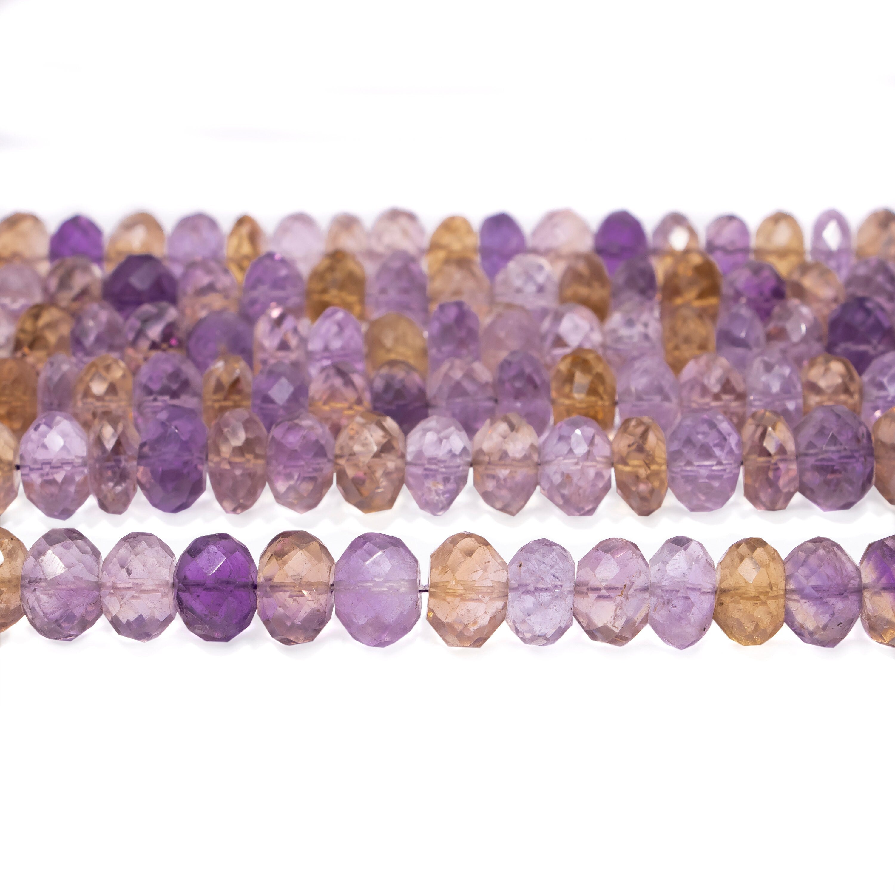 Ametrine Faceted Rondelle Beads, Ametrine Faceted Beads, Ametrine Rondelle Jewelry Beads, Ametrine Jewelry Making Gemstone Beads