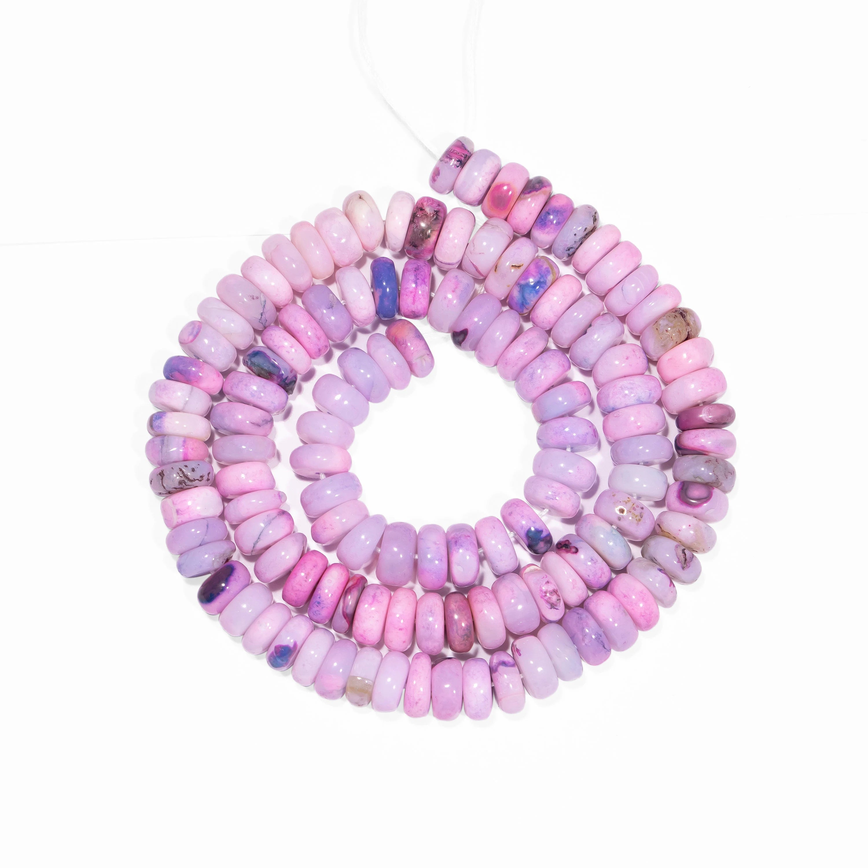 Multi Color Opal Smooth Rondelle Beads, Opal Smooth Gemstone Beads, Opal Rondelle Gemstone Beads, Jewelry Making Gemstone Beads