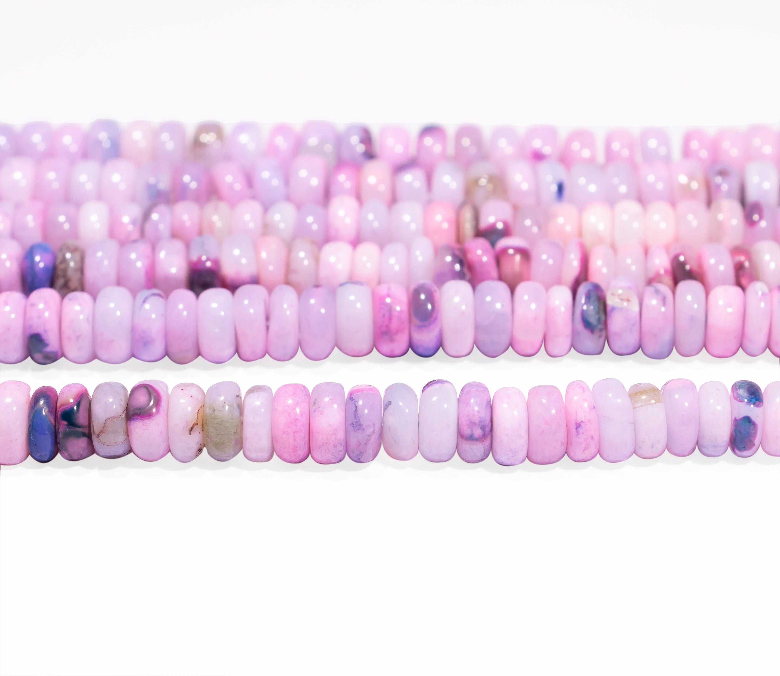 Multi Color Opal Smooth Rondelle Beads, Opal Smooth Gemstone Beads, Opal Rondelle Gemstone Beads, Jewelry Making Gemstone Beads