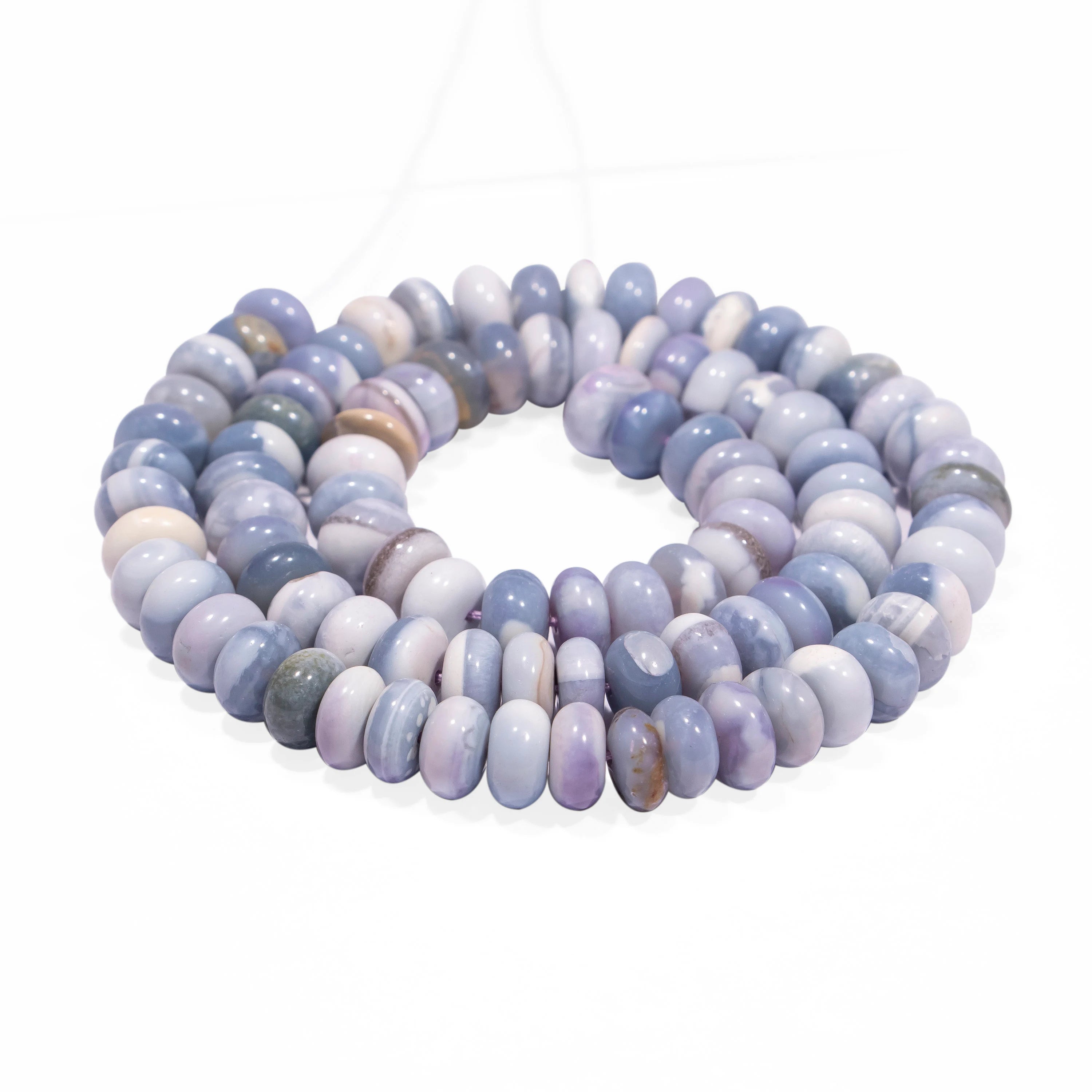 Blue Color Shaded Opal Smooth Rondelle Beads, Opal Smooth Beads, Opal Rondelle Gemstone Beads, Jewelry Making Gemstone Beads