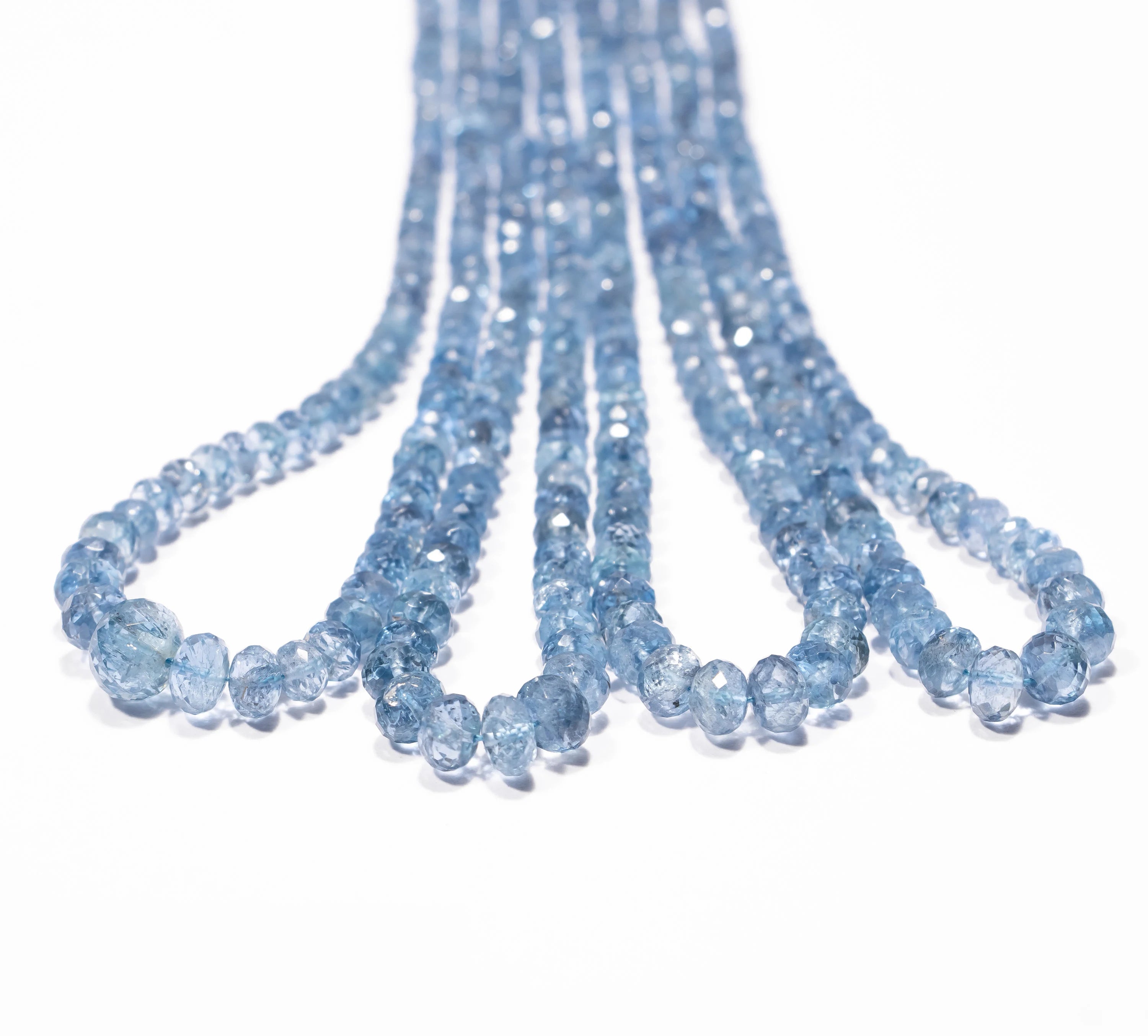 Blue Aquamarine Faceted Rondelle Beads, Blue Aqua Faceted Beads, Aqua Rondelle Beads, Aqua Jewelry Making Gemstone Beads