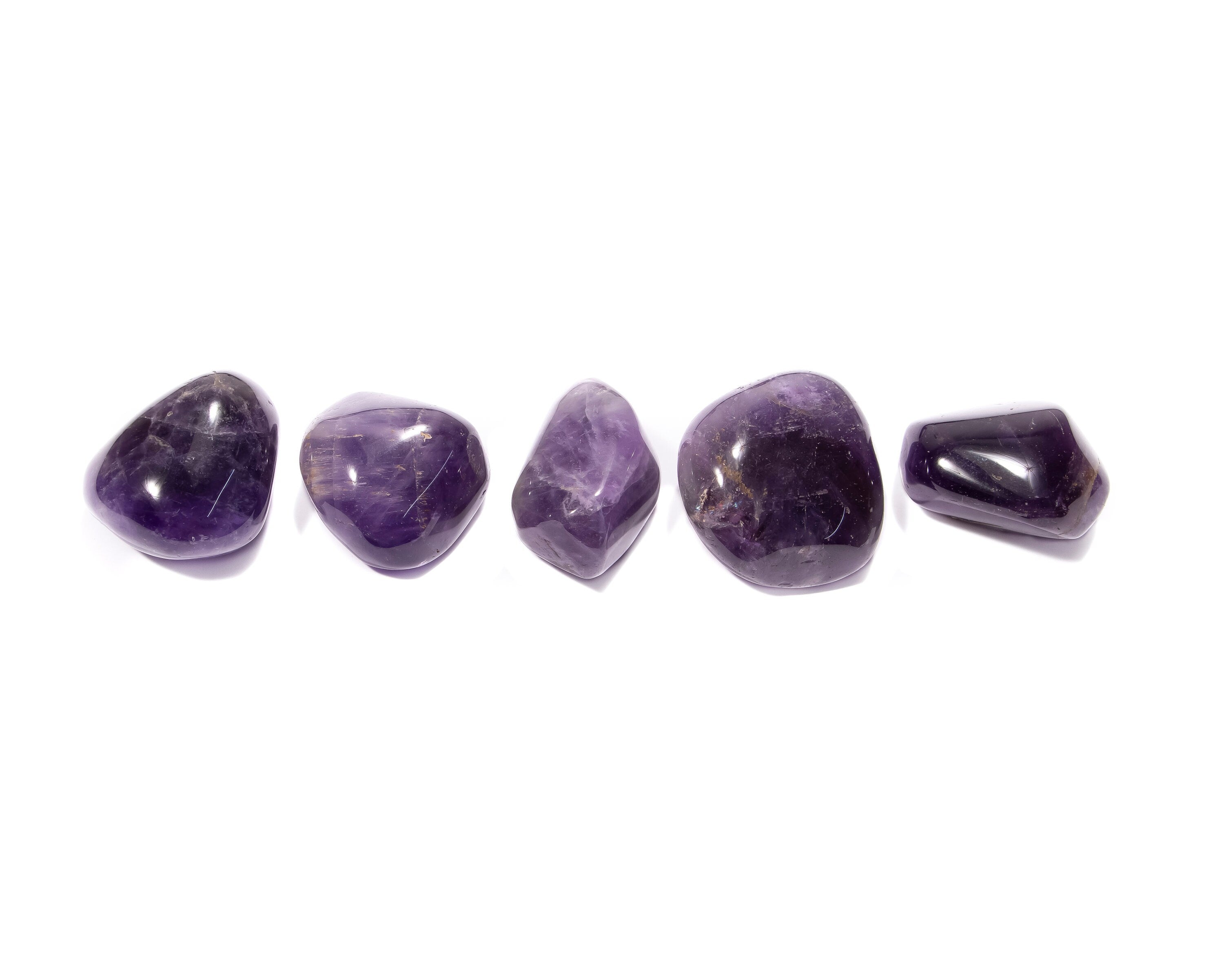 Natural Amethyst Smooth Tumble Plain Unshaped Gemstone Beads, 5 Pieces Lot, SKU2377