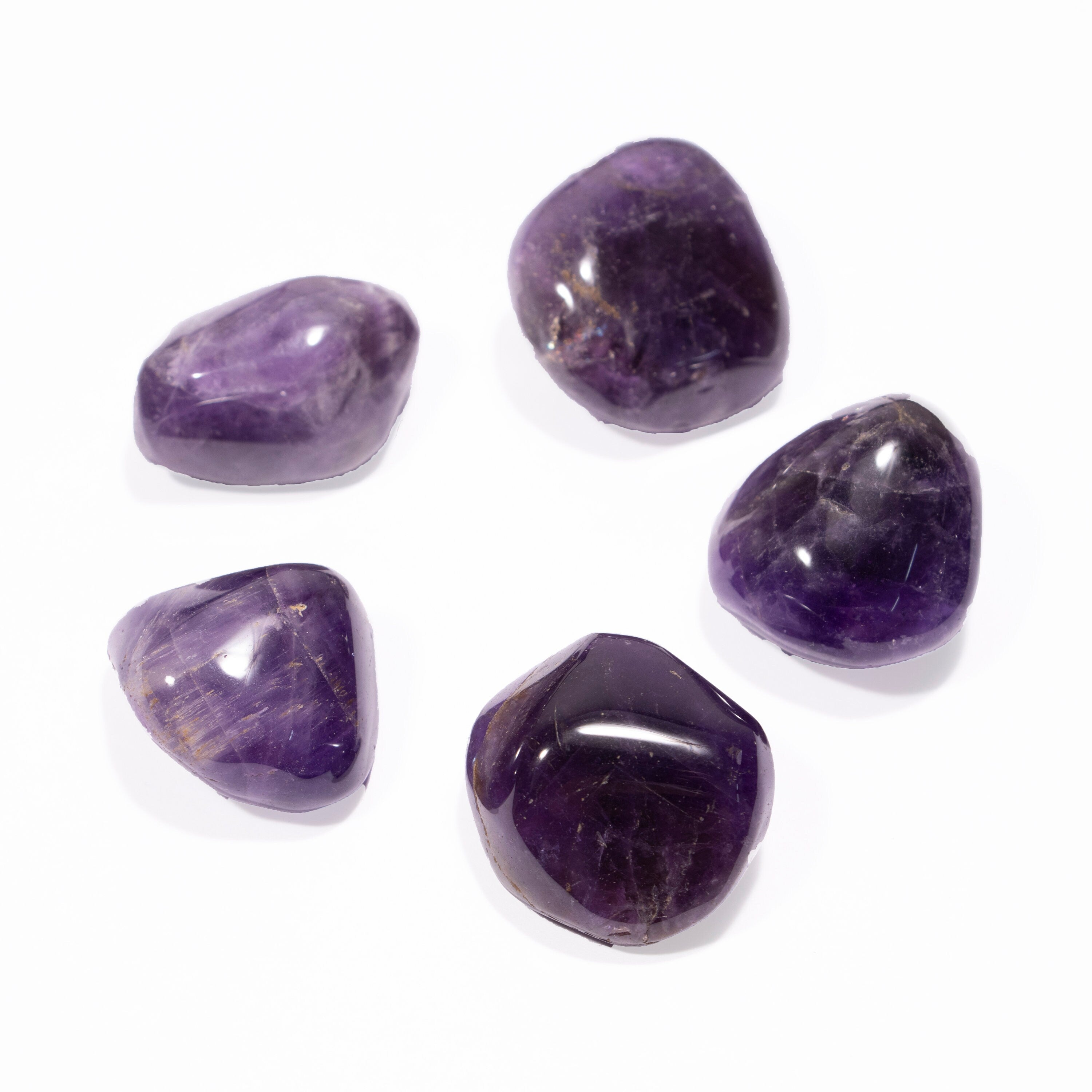 Natural Amethyst Smooth Tumble Plain Unshaped Gemstone Beads, 5 Pieces Lot, SKU2377