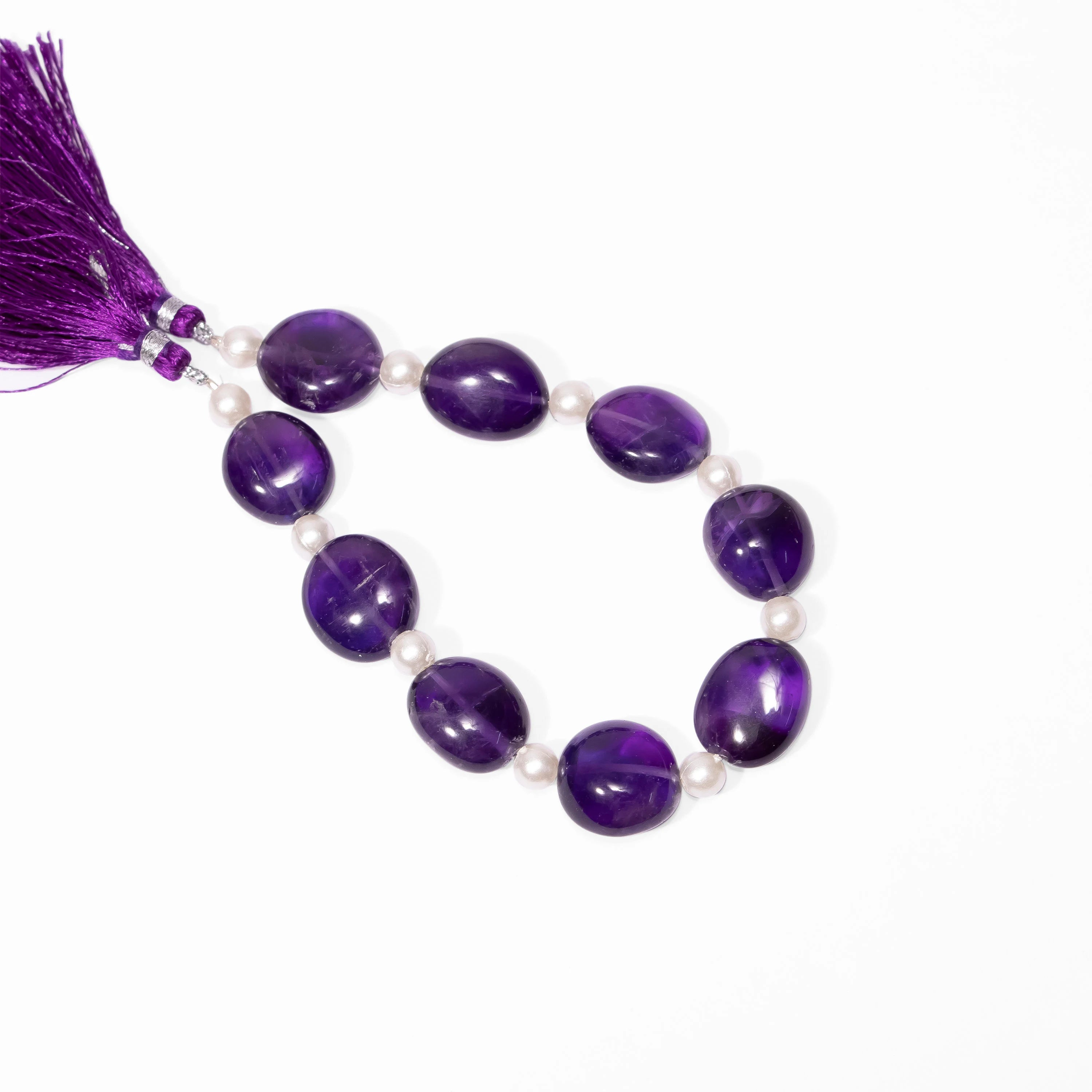 Natural Amethyst Beads, Smooth Nuggets Tumble, Wholesale Beads Supplier, SKU2372