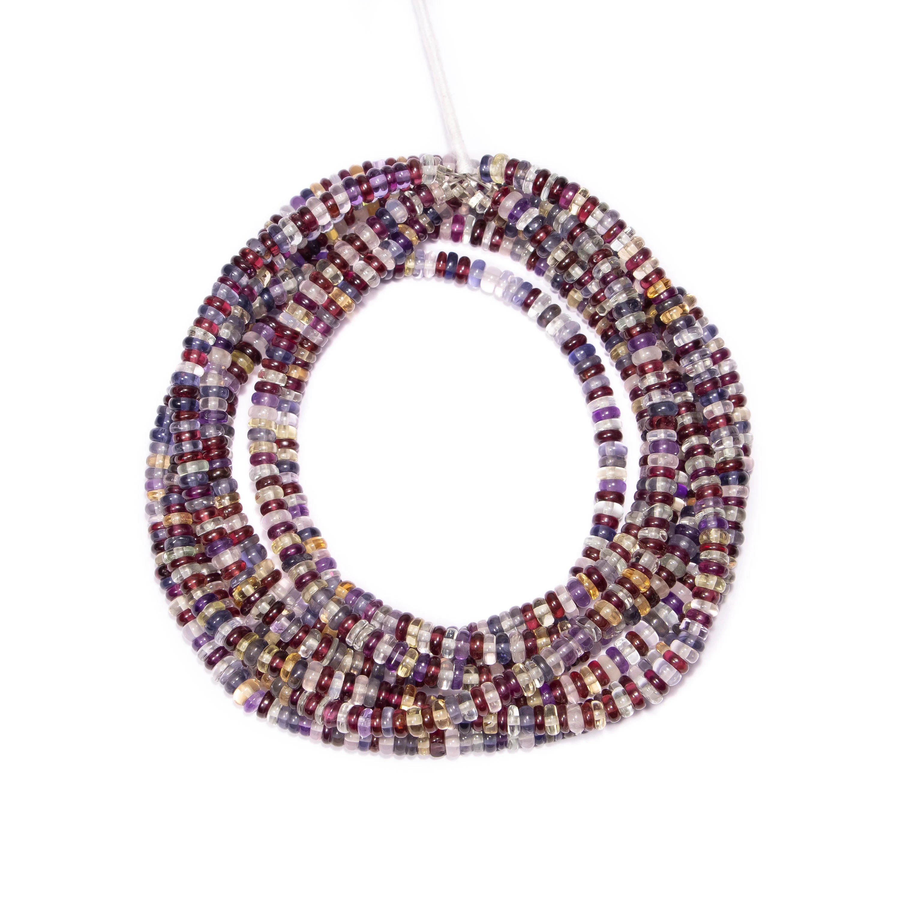 AA Mix Disco Gemstone Smooth Beads, 4x4.5 mm Rondelle Beads for Jewelry Making, Loose Beads, Colorful Beads, Gemstone Beads, SKU2466
