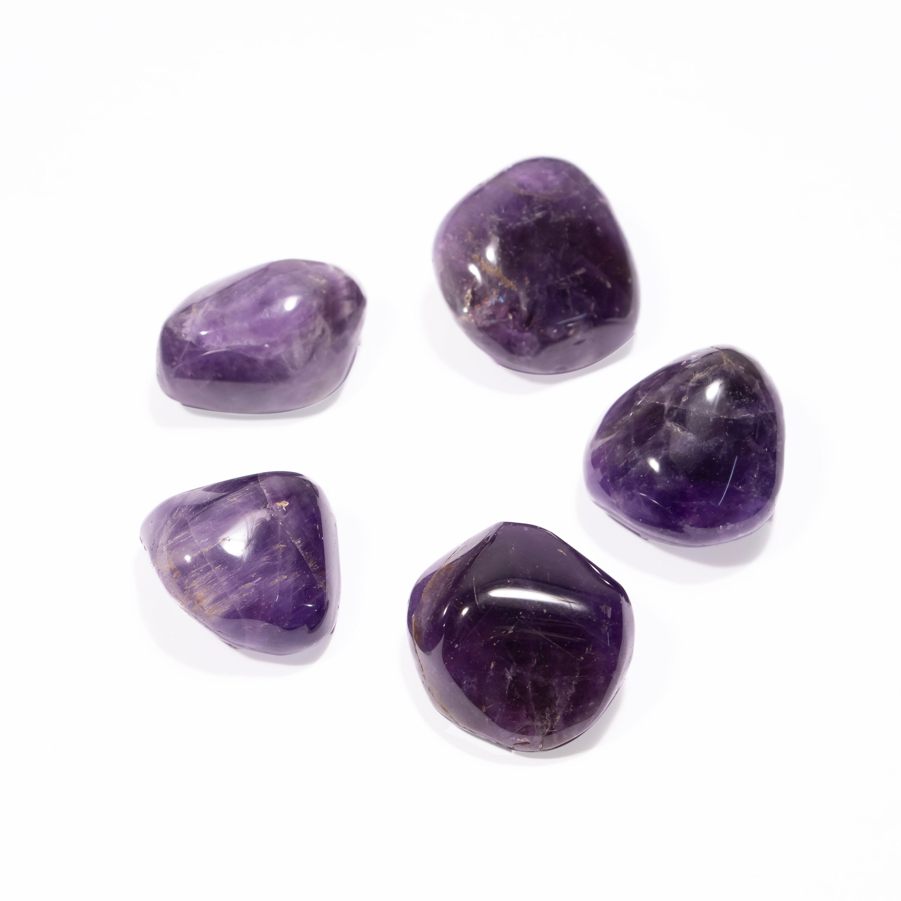 Natural Amethyst Smooth Tumble Plain Unshaped Gemstone Beads, 5 Pieces Lot, SKU2377