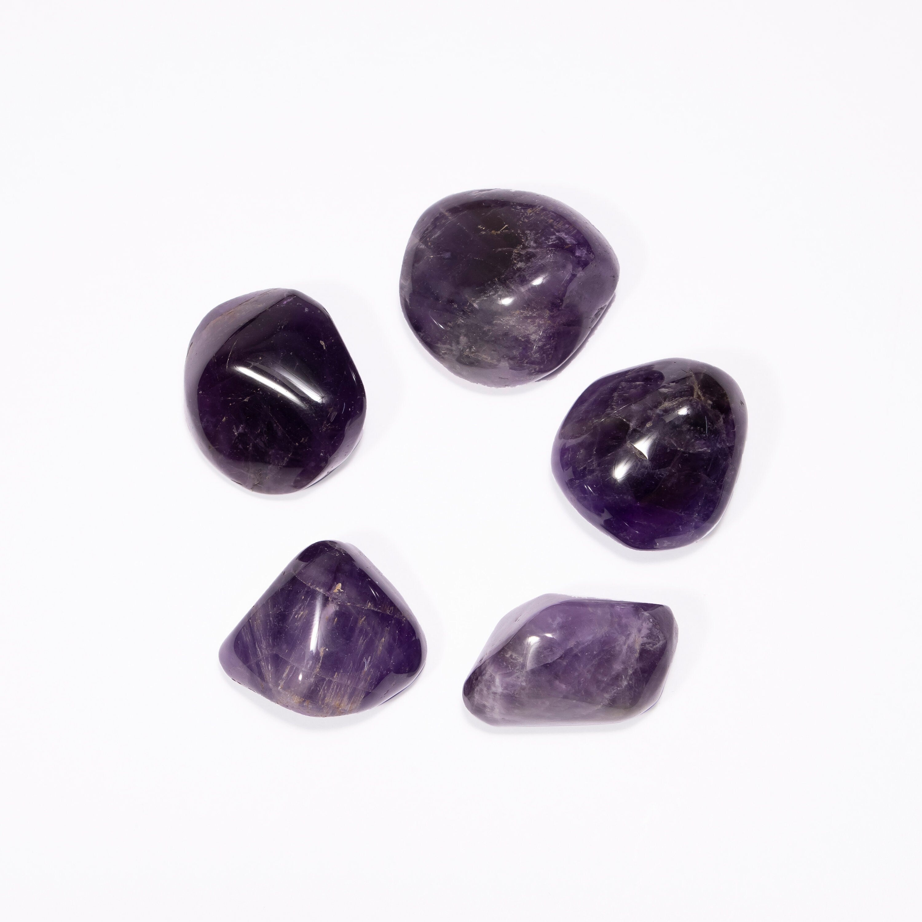 Natural Amethyst Smooth Tumble Plain Unshaped Gemstone Beads, 5 Pieces Lot, SKU2377